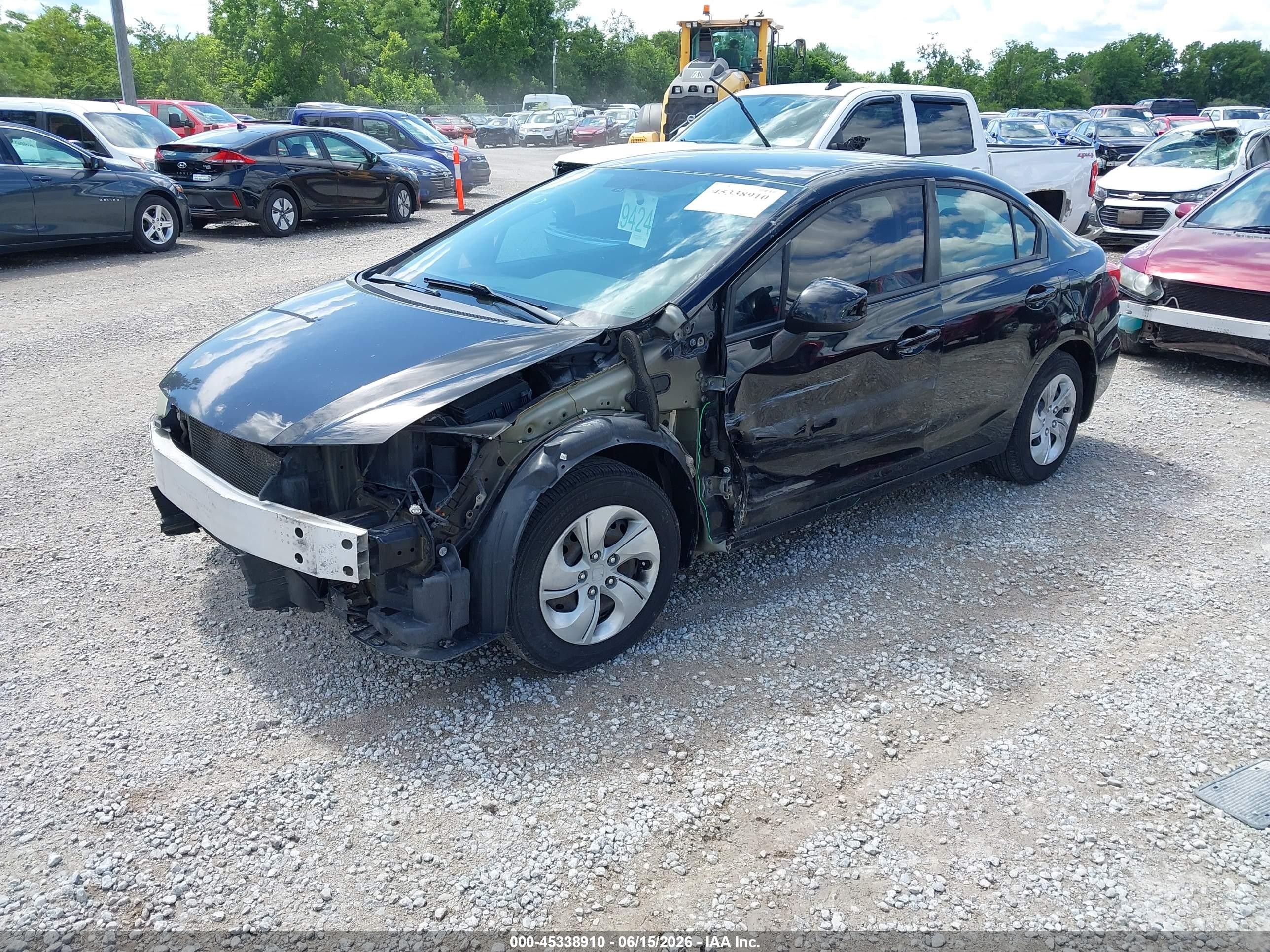 2013 Honda Civic Lx Black vin: 19XFB2F59DE054672