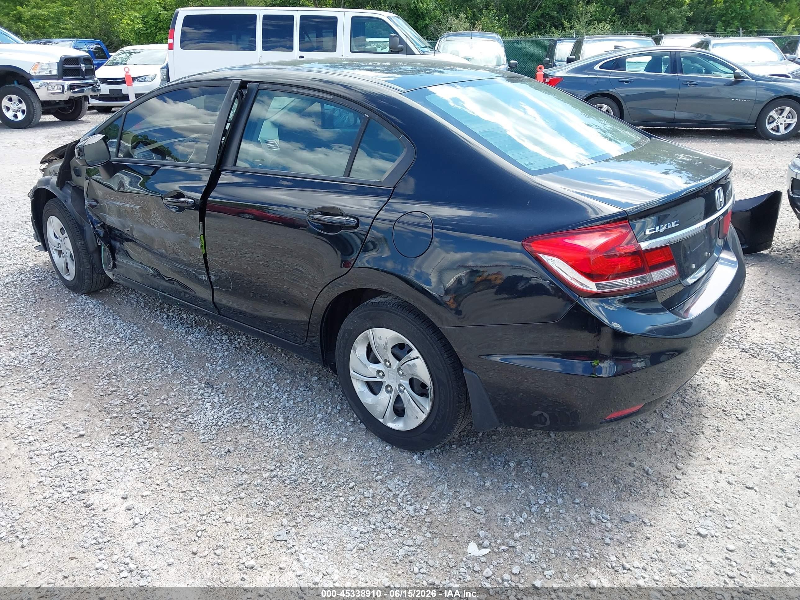 2013 Honda Civic Lx Black vin: 19XFB2F59DE054672