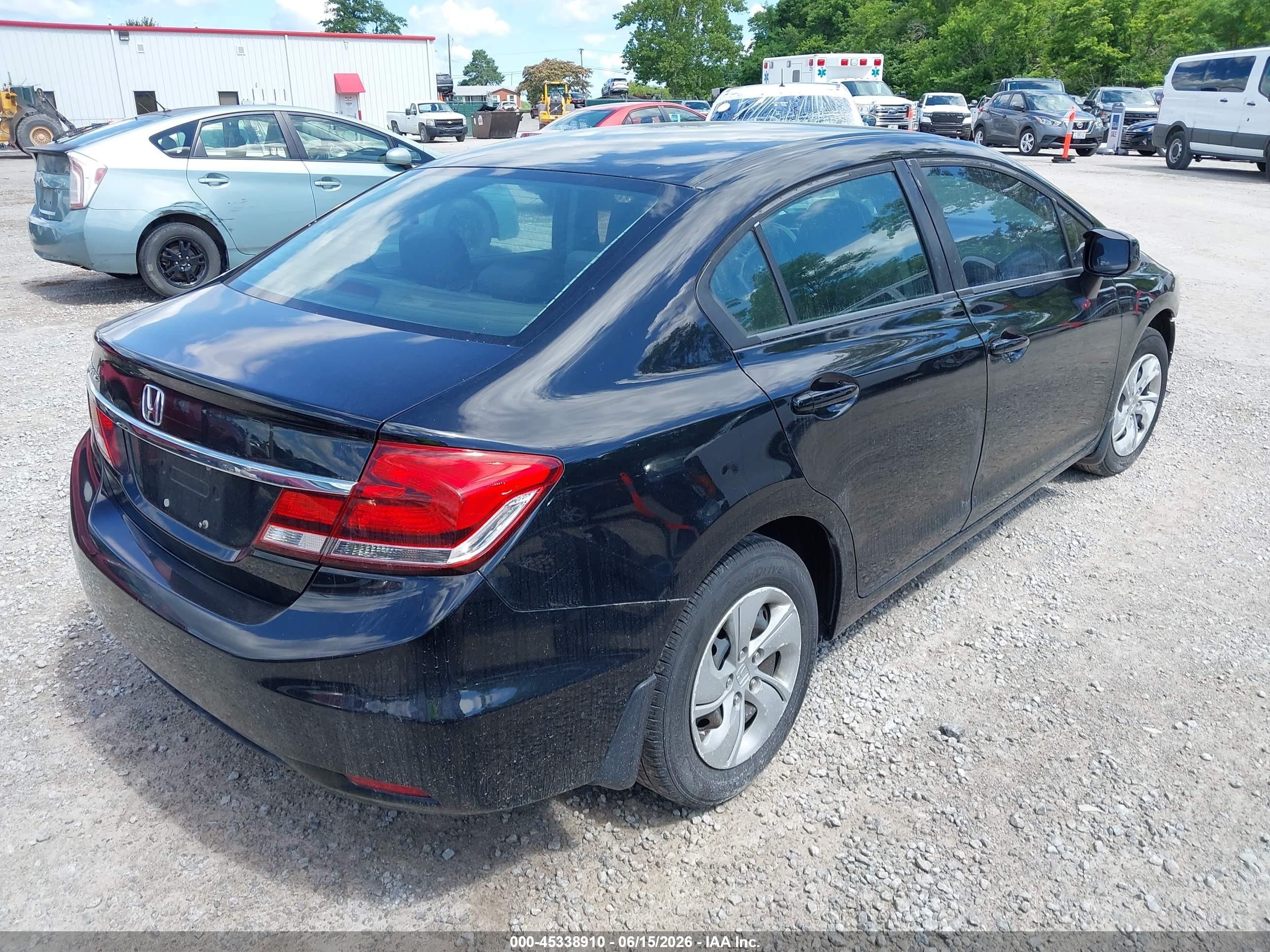 2013 Honda Civic Lx Black vin: 19XFB2F59DE054672