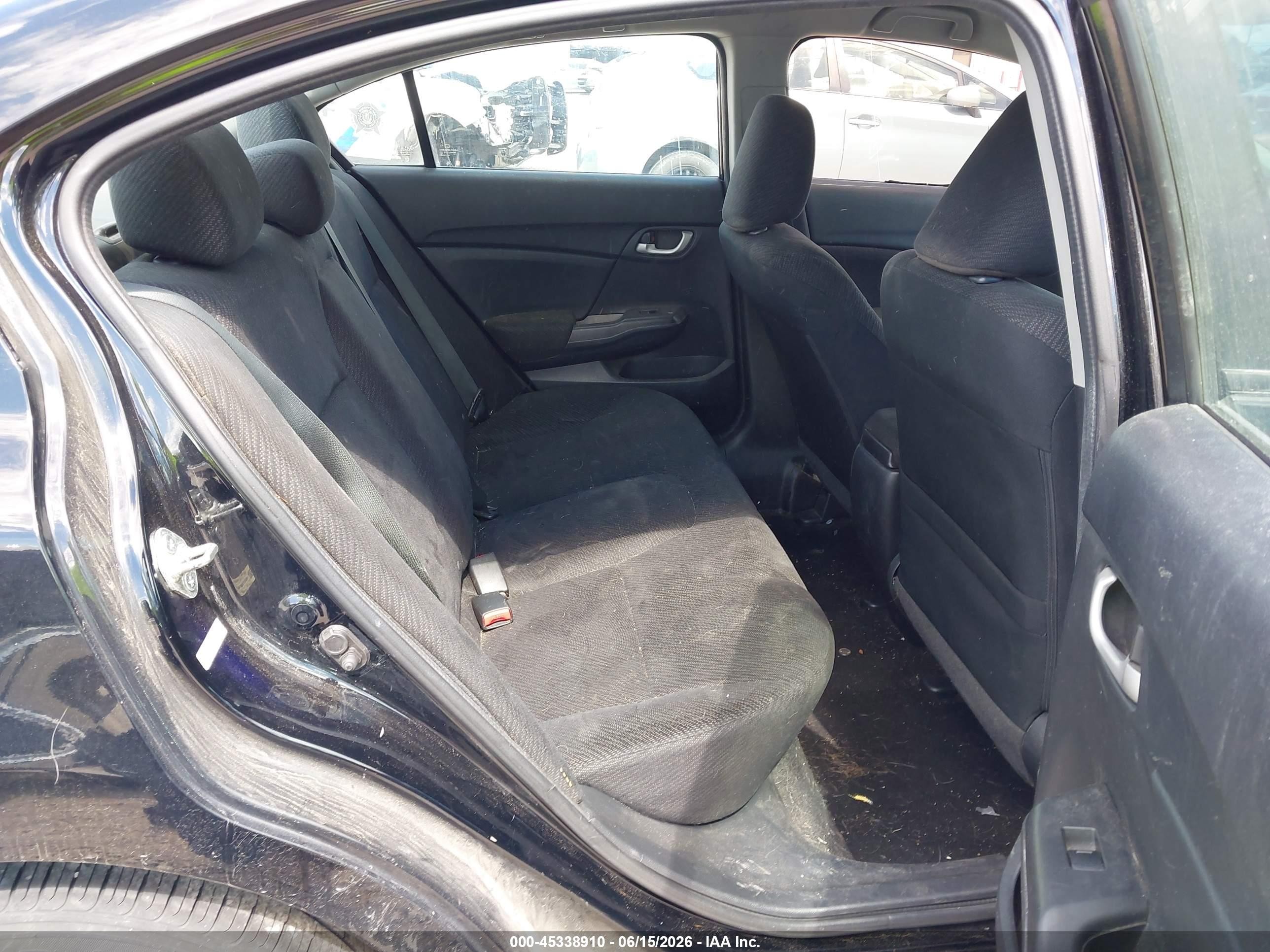 2013 Honda Civic Lx Black vin: 19XFB2F59DE054672