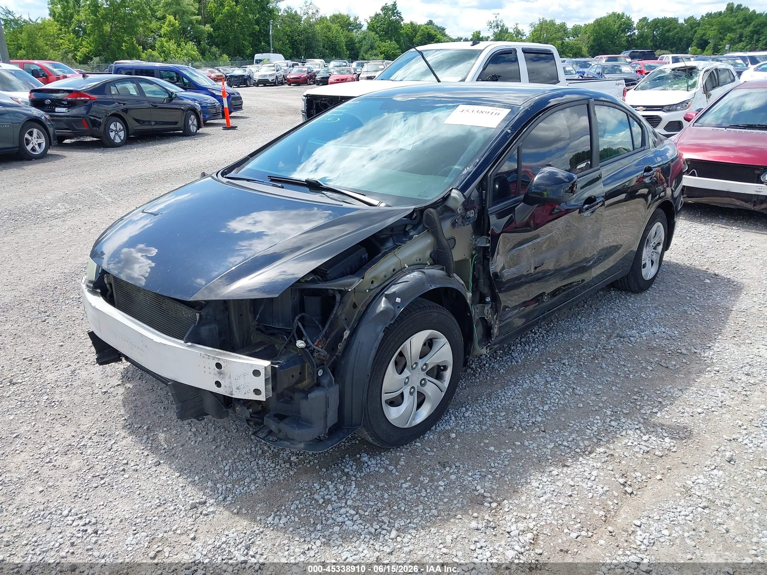 2013 Honda Civic Lx Black vin: 19XFB2F59DE054672