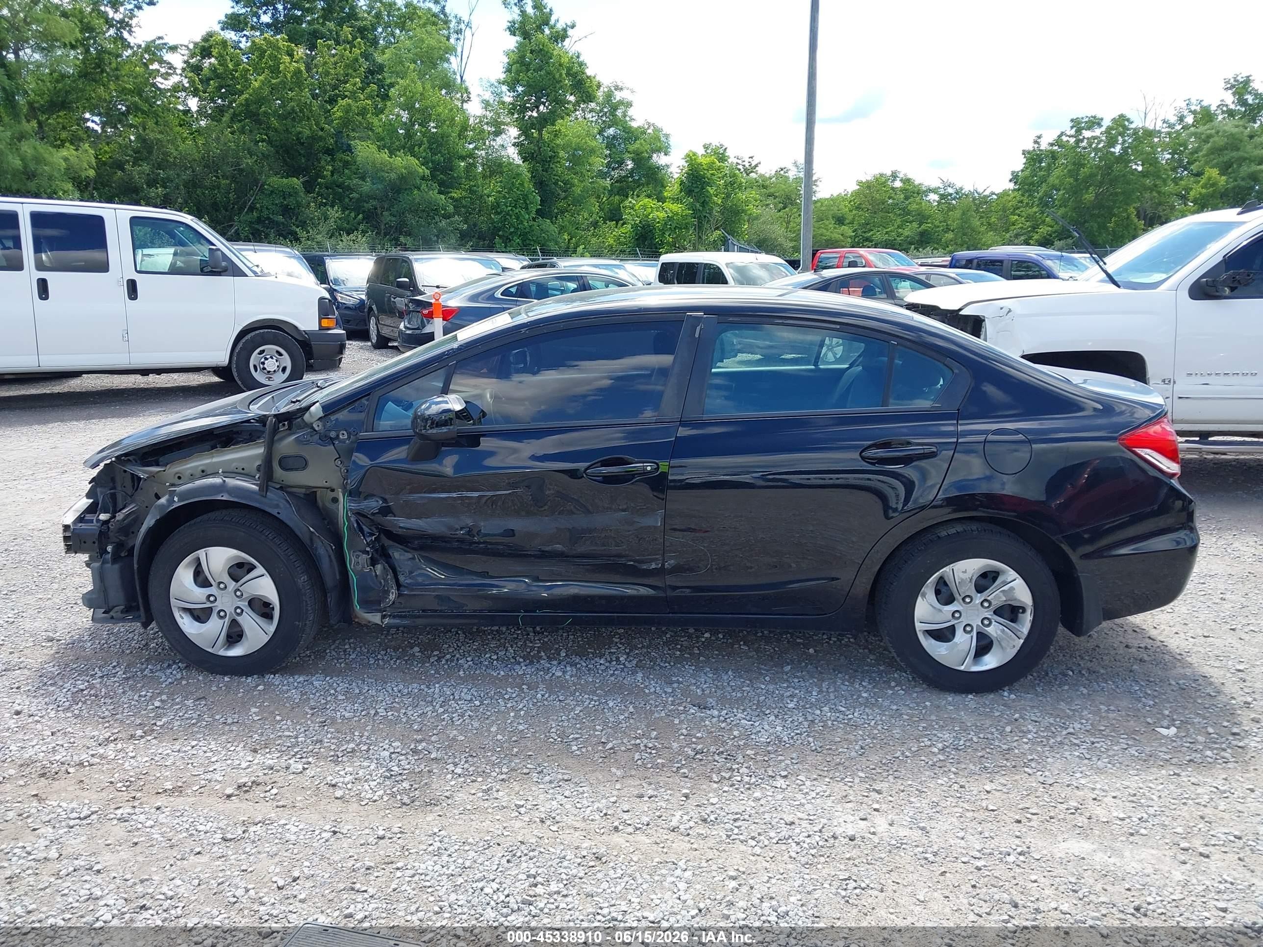 2013 Honda Civic Lx Black vin: 19XFB2F59DE054672