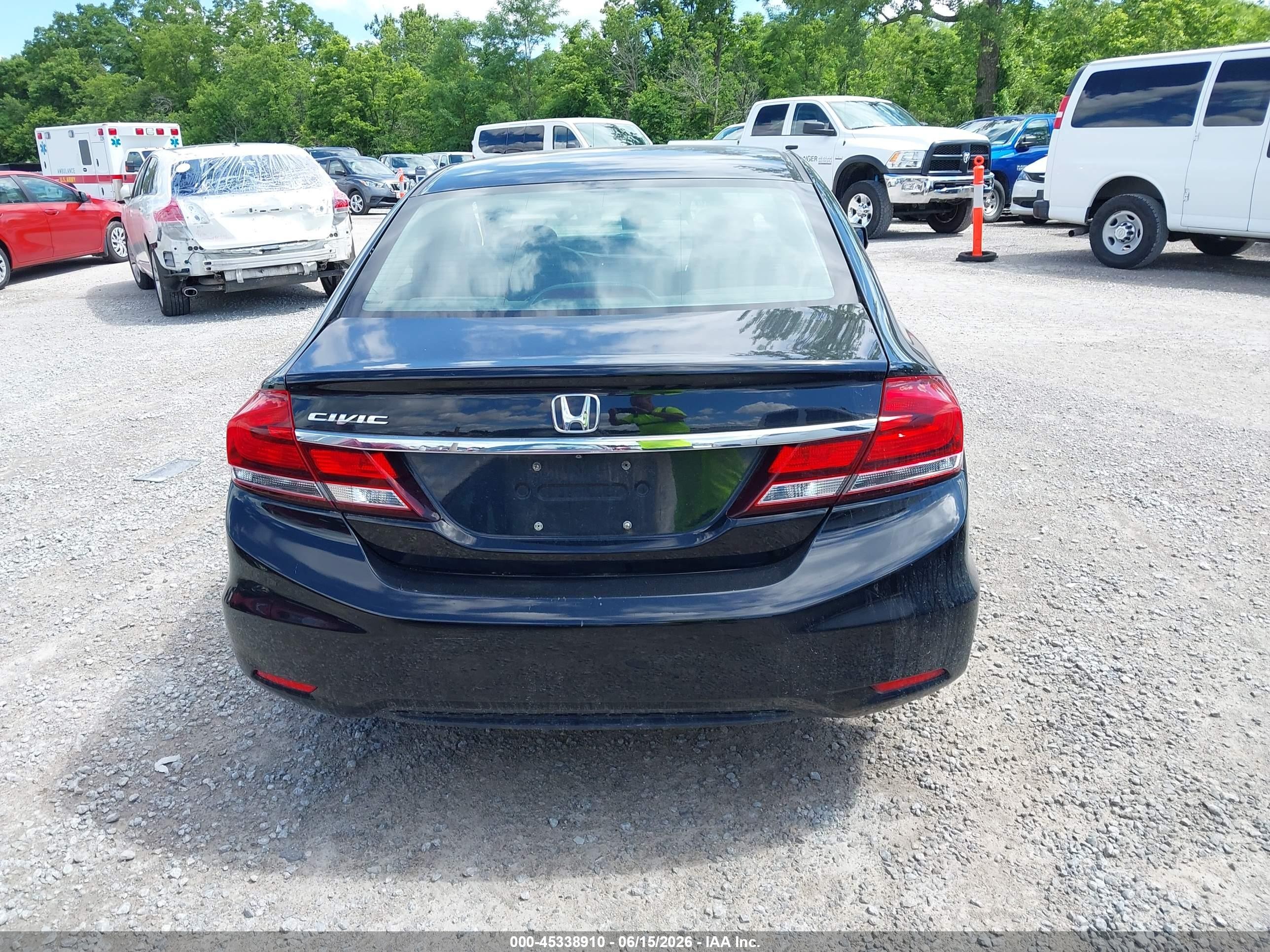2013 Honda Civic Lx Black vin: 19XFB2F59DE054672