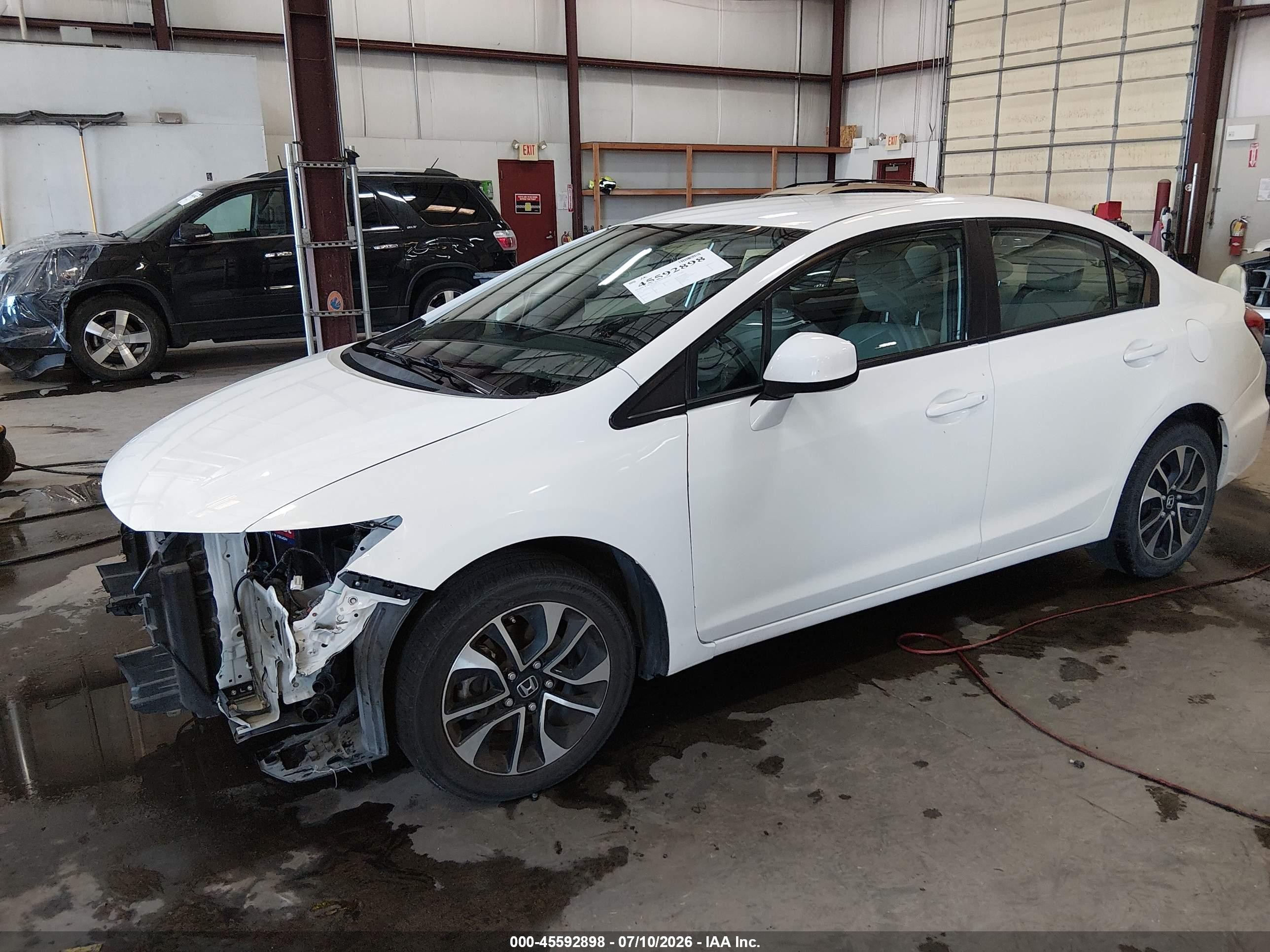 2013 Honda Civic Lx White vin: 19XFB2F59DE077269