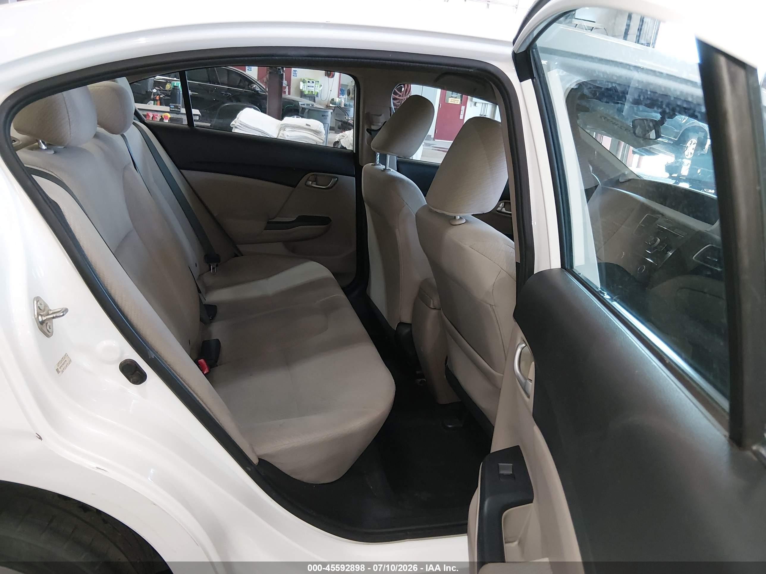 2013 Honda Civic Lx White vin: 19XFB2F59DE077269
