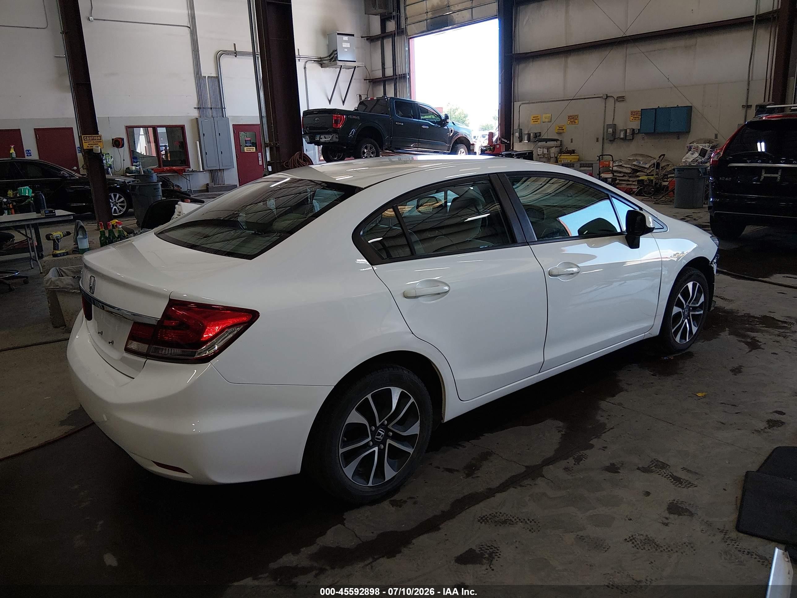 2013 Honda Civic Lx White vin: 19XFB2F59DE077269