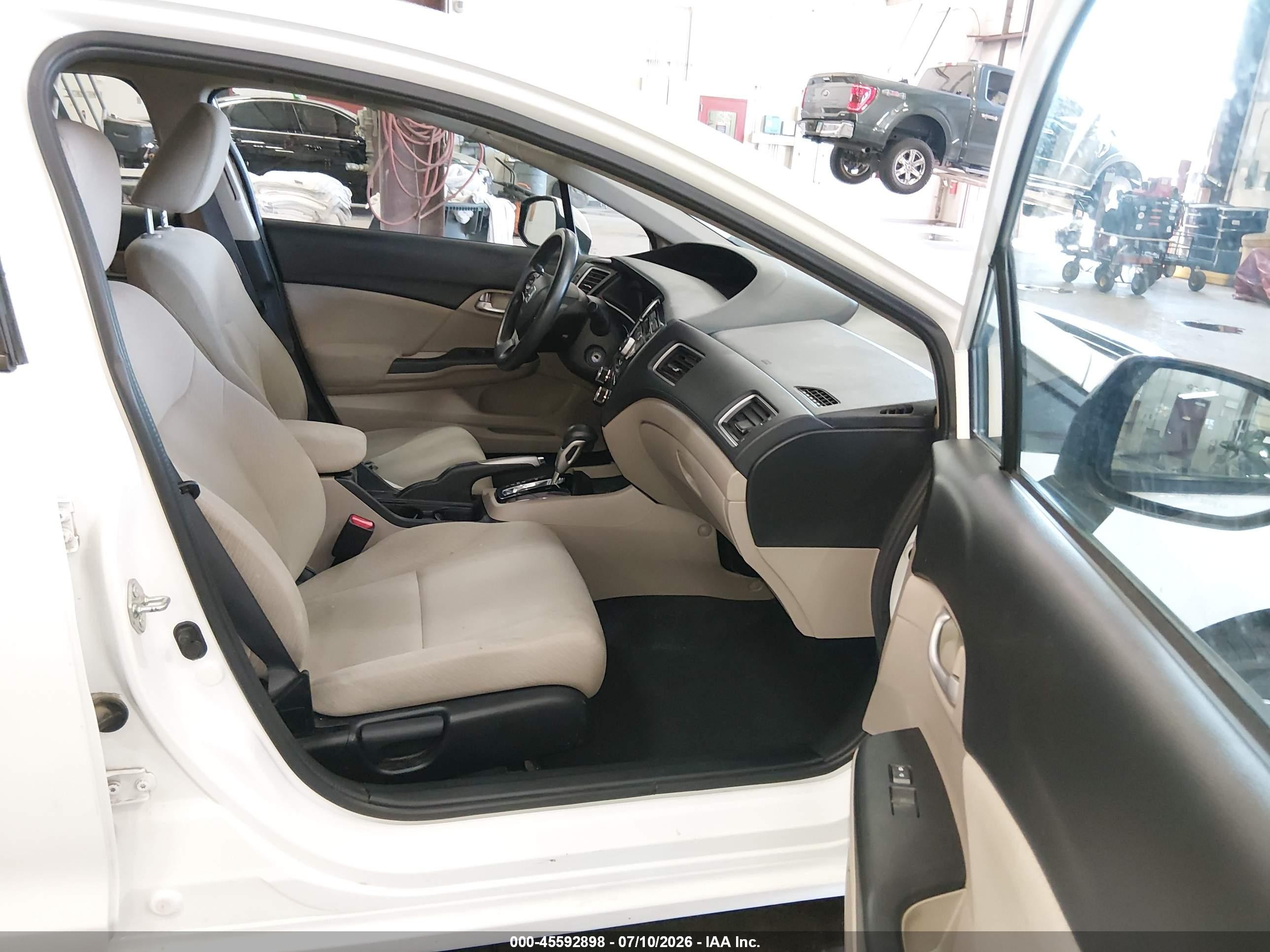 2013 Honda Civic Lx White vin: 19XFB2F59DE077269