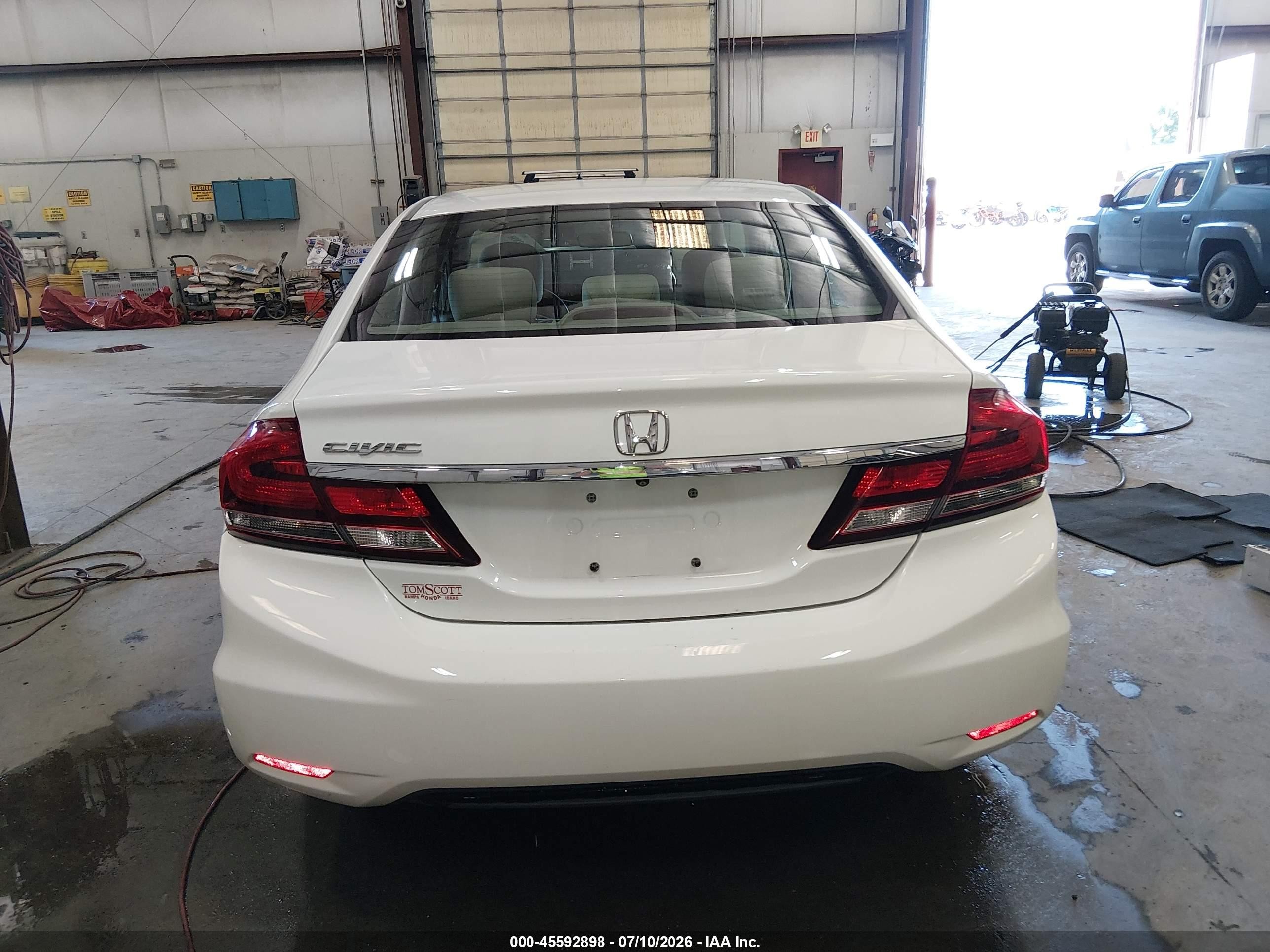 2013 Honda Civic Lx White vin: 19XFB2F59DE077269