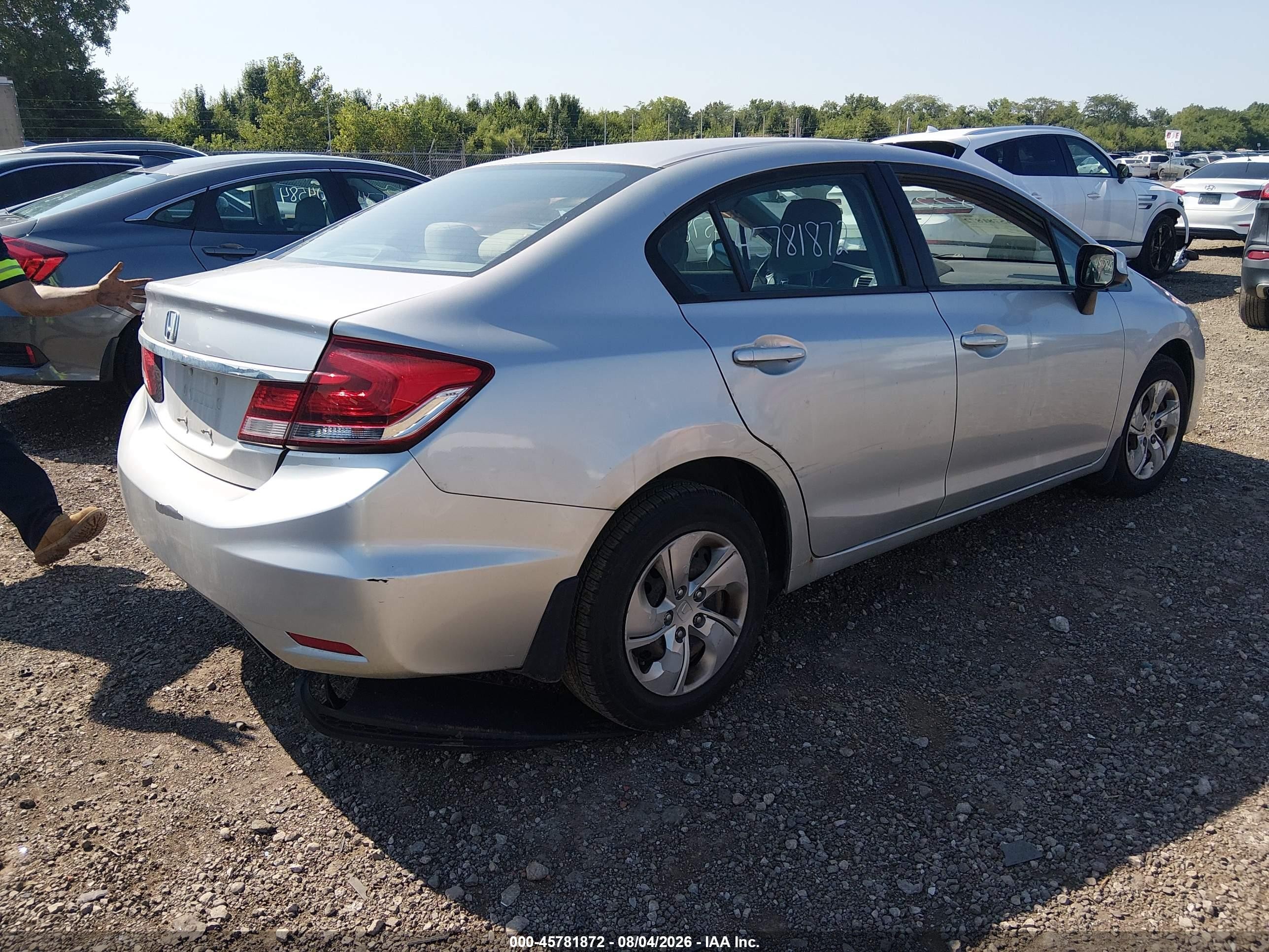 2013 Honda Civic Lx Silver vin: 19XFB2F59DE090104