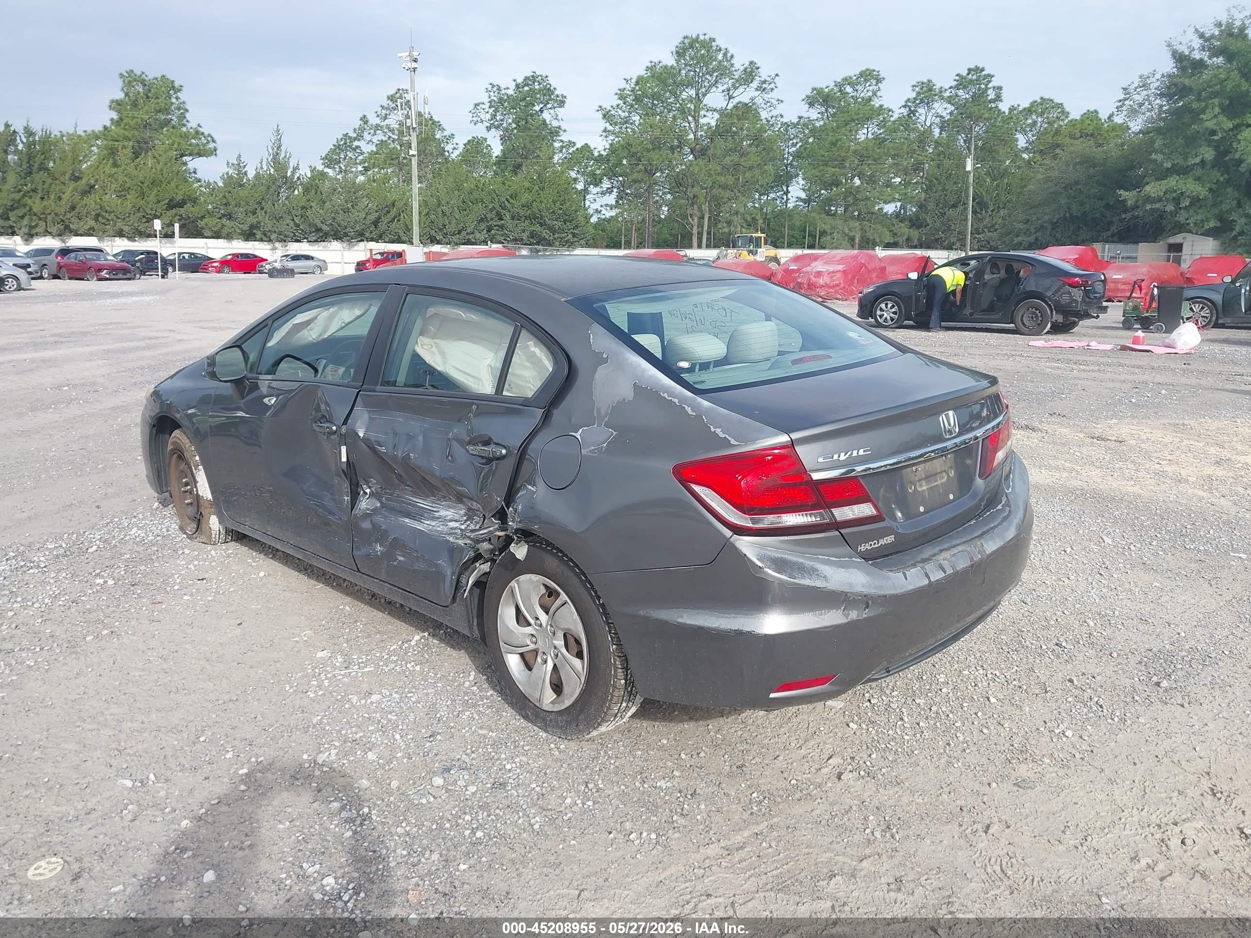 2013 Honda Civic Lx Gray vin: 19XFB2F59DE095996