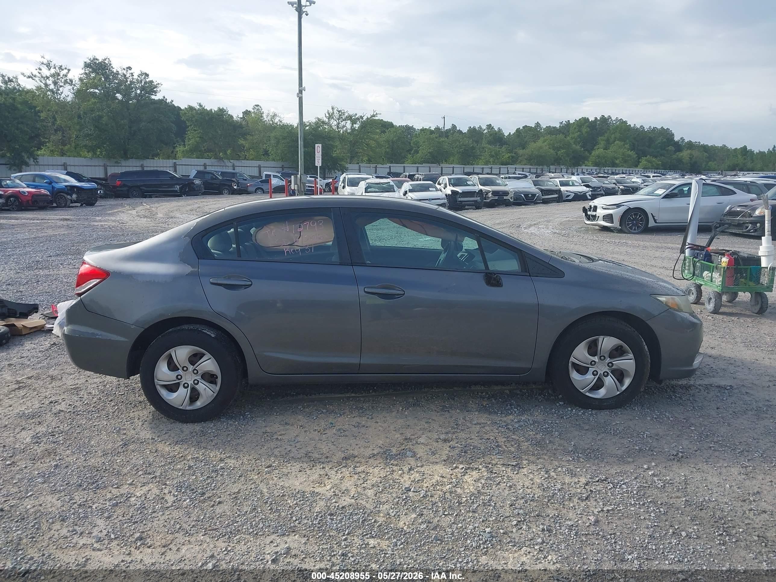 2013 Honda Civic Lx Gray vin: 19XFB2F59DE095996