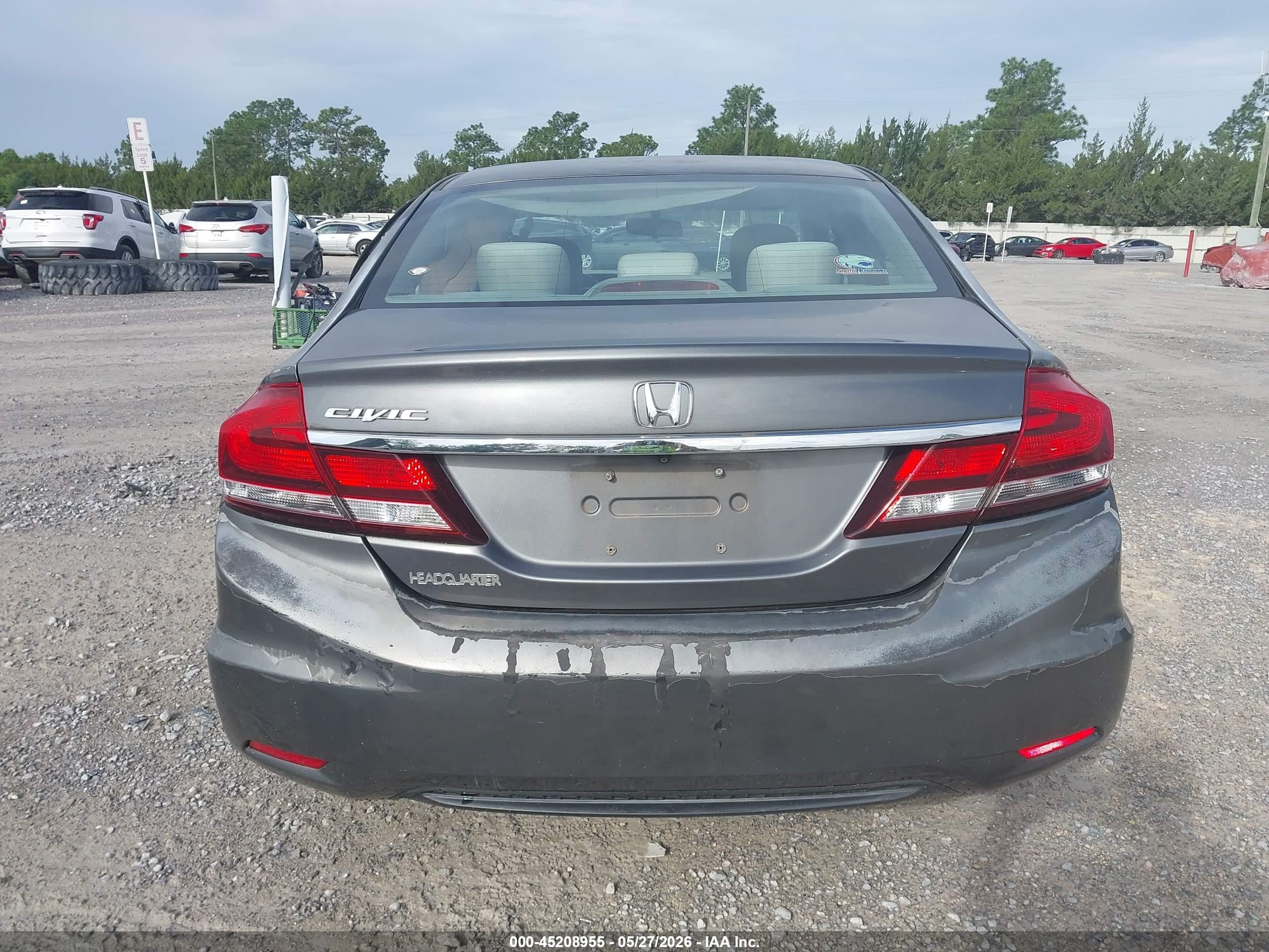 2013 Honda Civic Lx Gray vin: 19XFB2F59DE095996