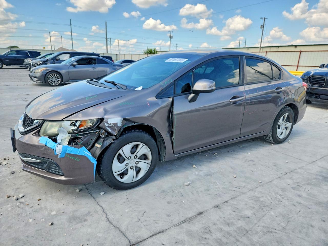 2013 Honda Civic Lx Gray vin: 19XFB2F59DE201458