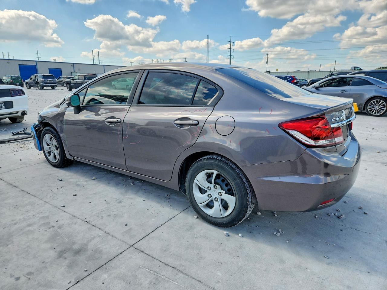 2013 Honda Civic Lx Gray vin: 19XFB2F59DE201458