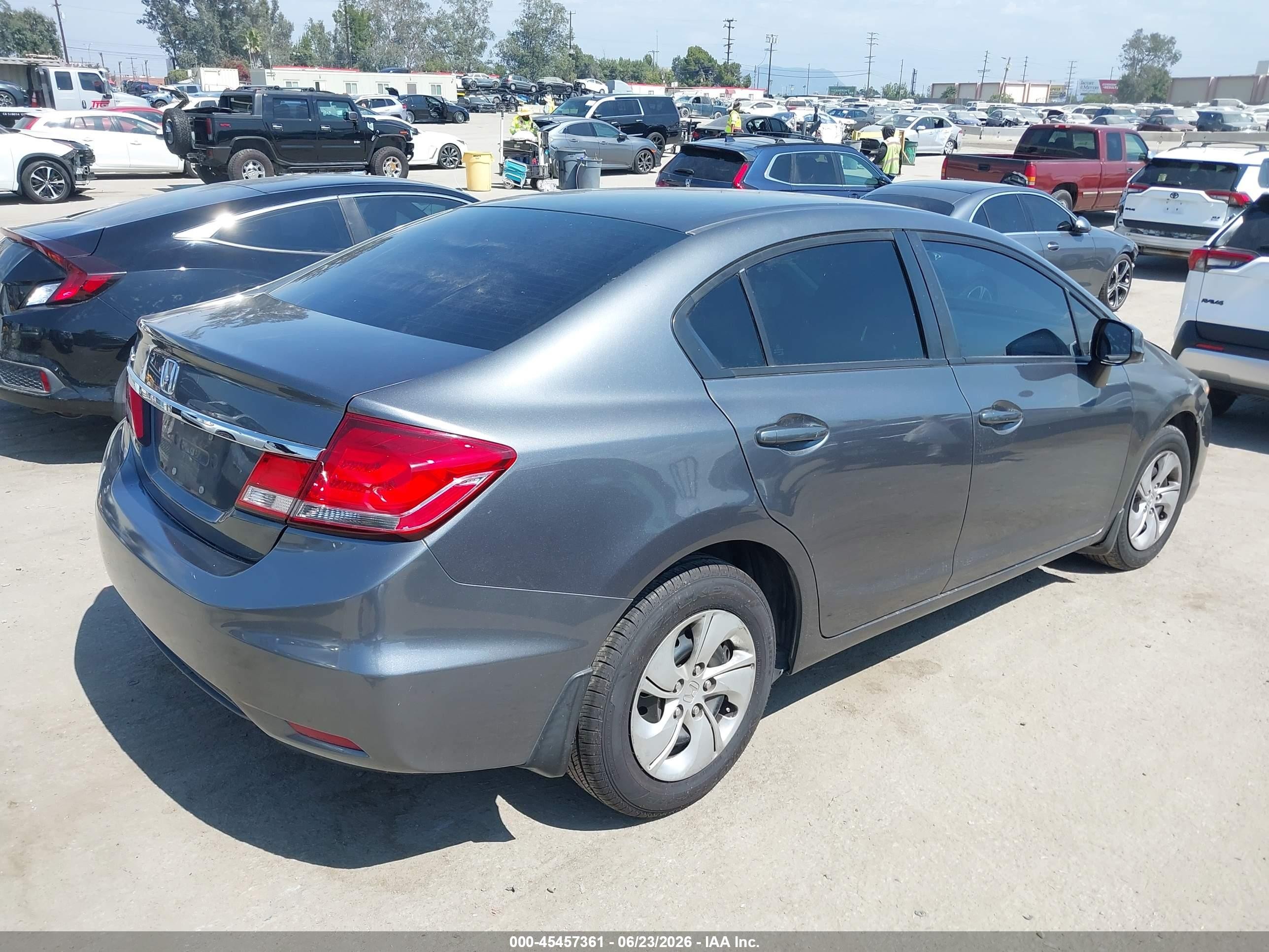 2013 Honda Civic Lx Серый vin: 19XFB2F59DE207664