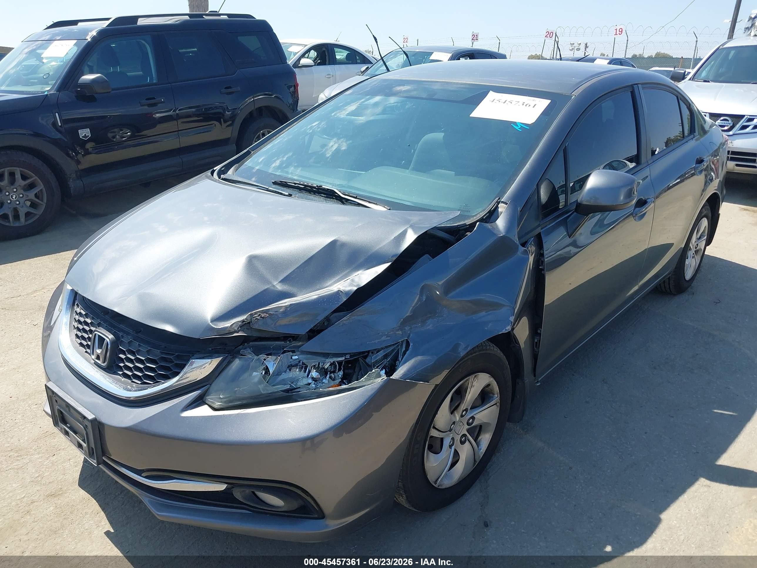 2013 Honda Civic Lx Серый vin: 19XFB2F59DE207664