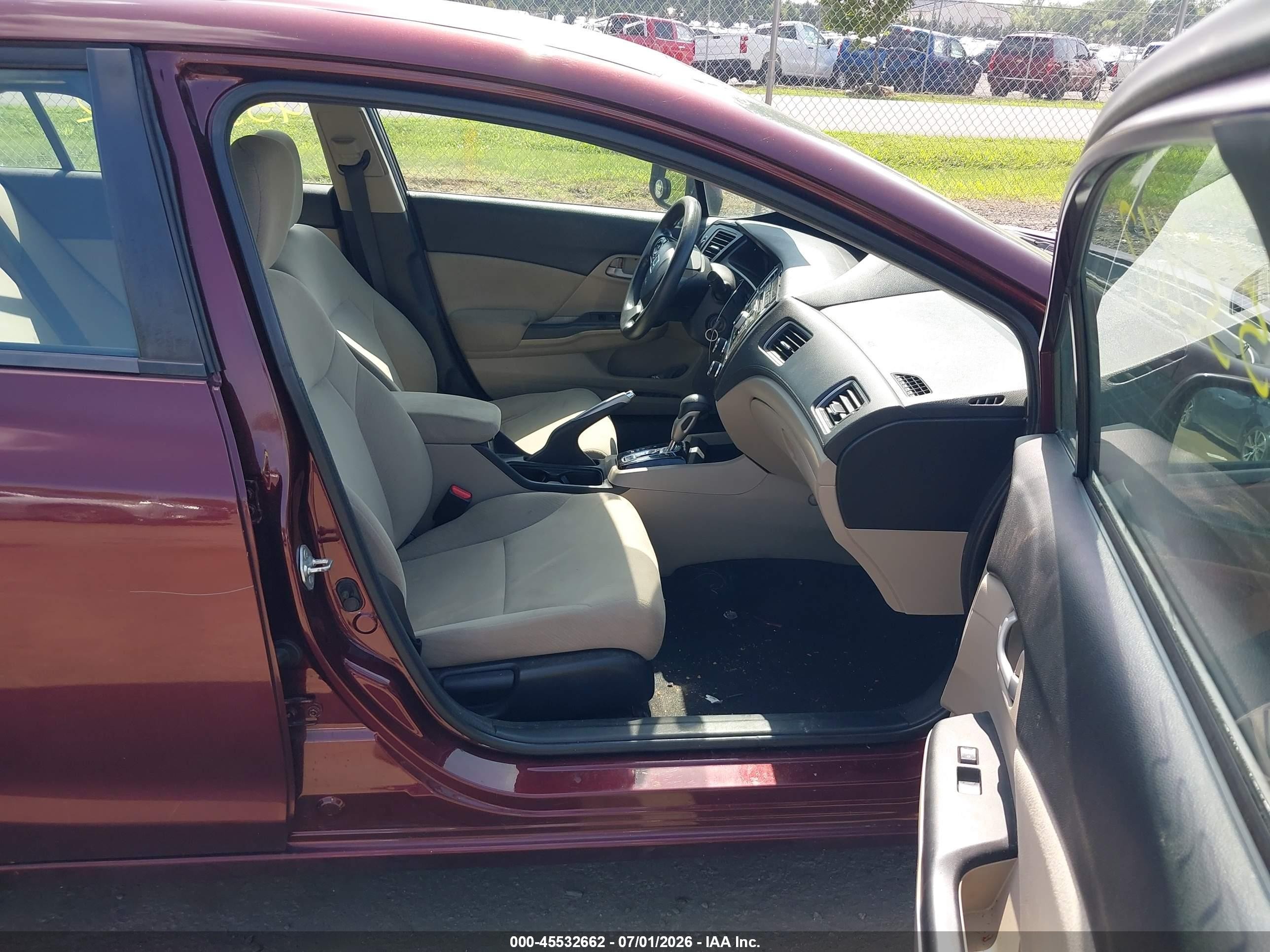 2013 Honda Civic Lx Red vin: 19XFB2F59DE230264