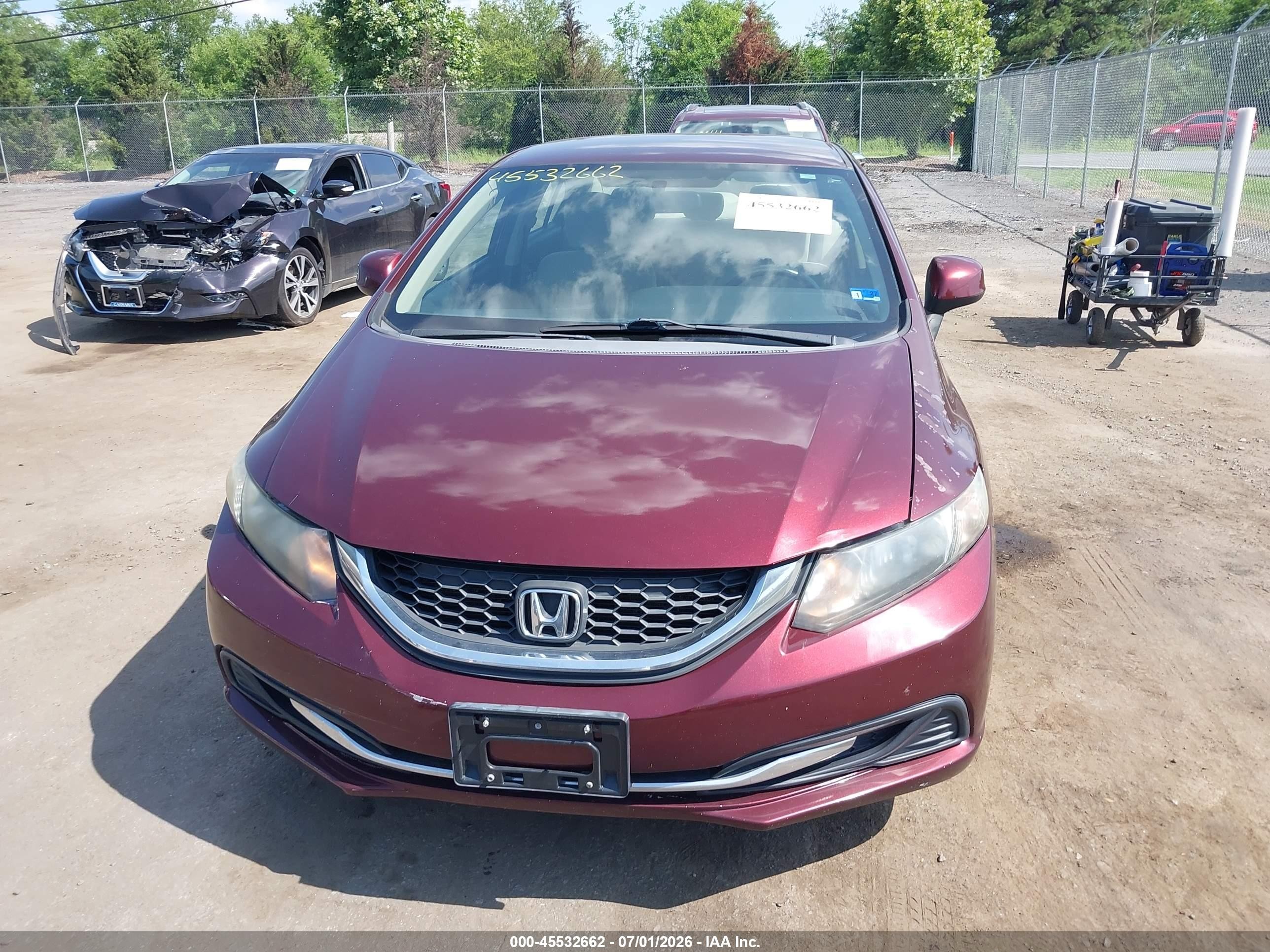2013 Honda Civic Lx Red vin: 19XFB2F59DE230264