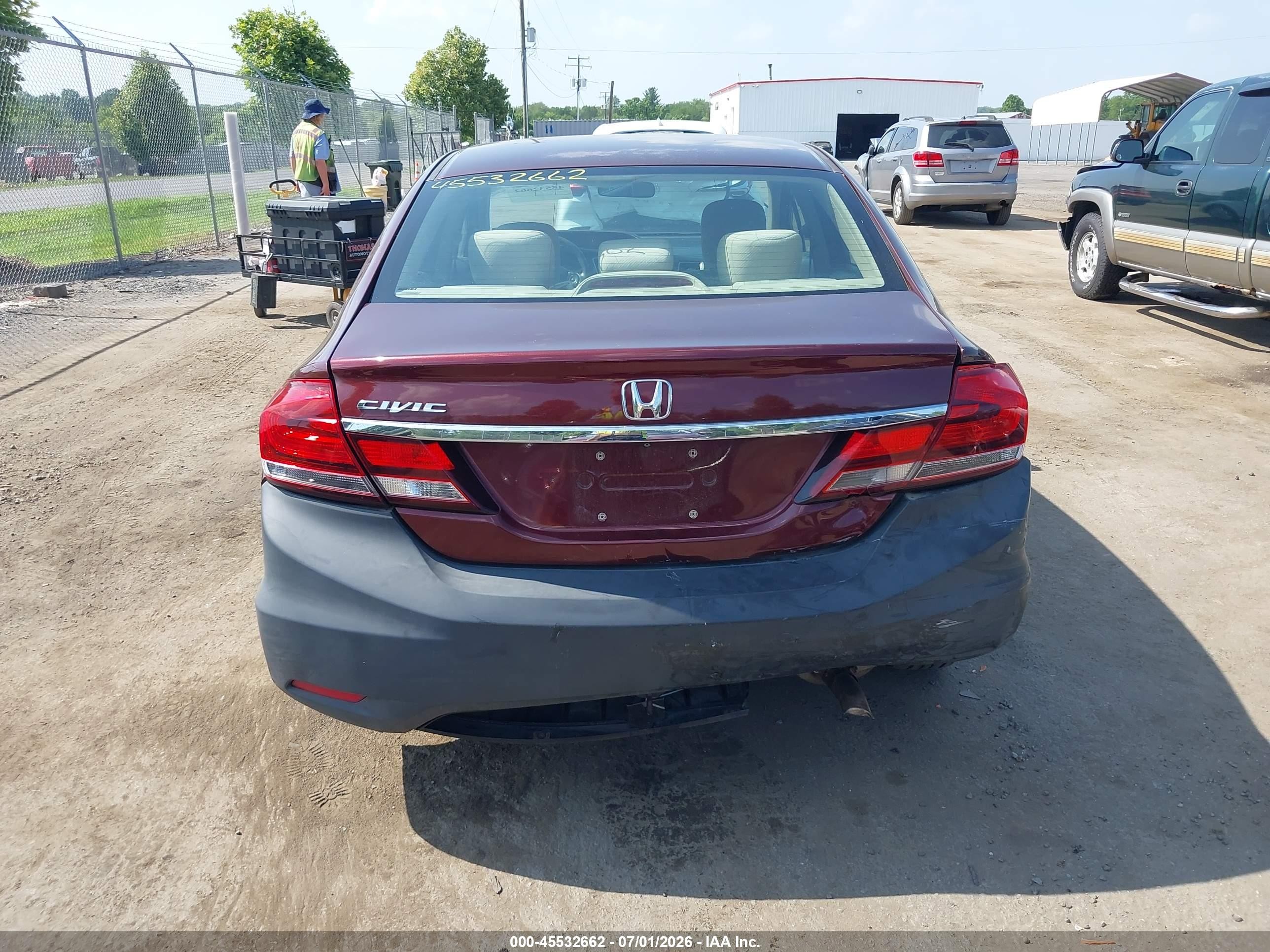 2013 Honda Civic Lx Red vin: 19XFB2F59DE230264