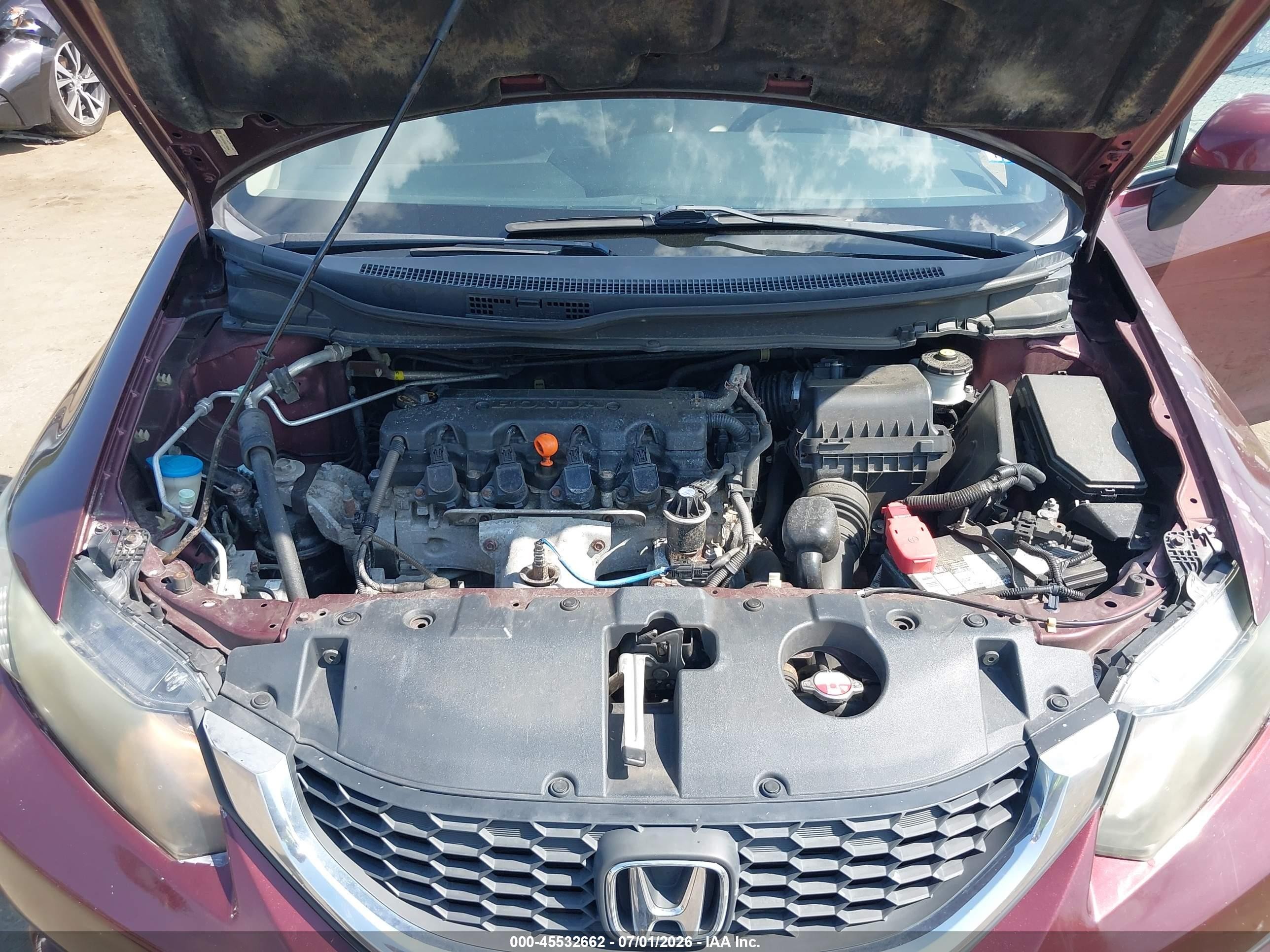 2013 Honda Civic Lx Red vin: 19XFB2F59DE230264