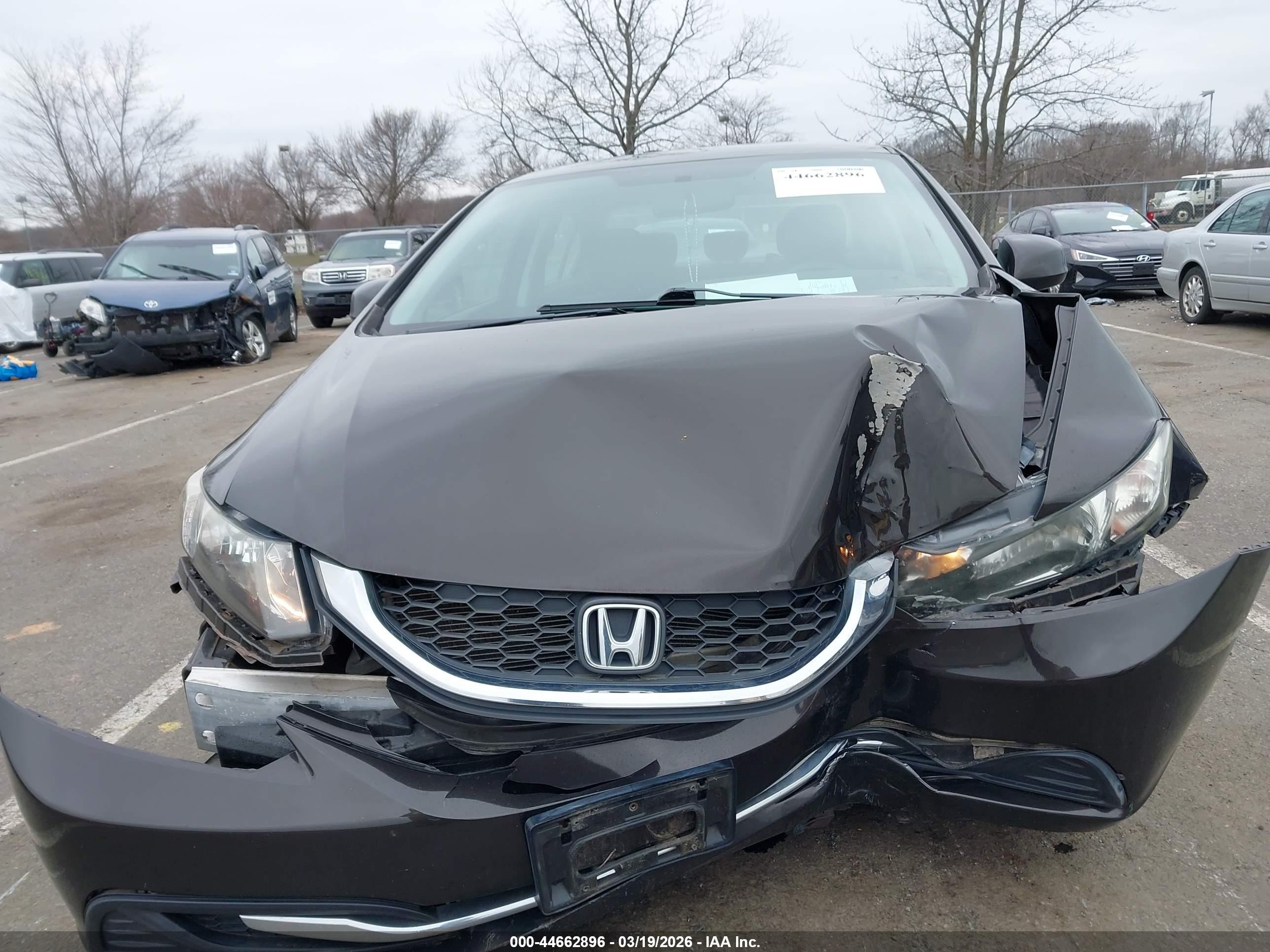 2013 Honda Civic Lx Gray vin: 19XFB2F59DE242821