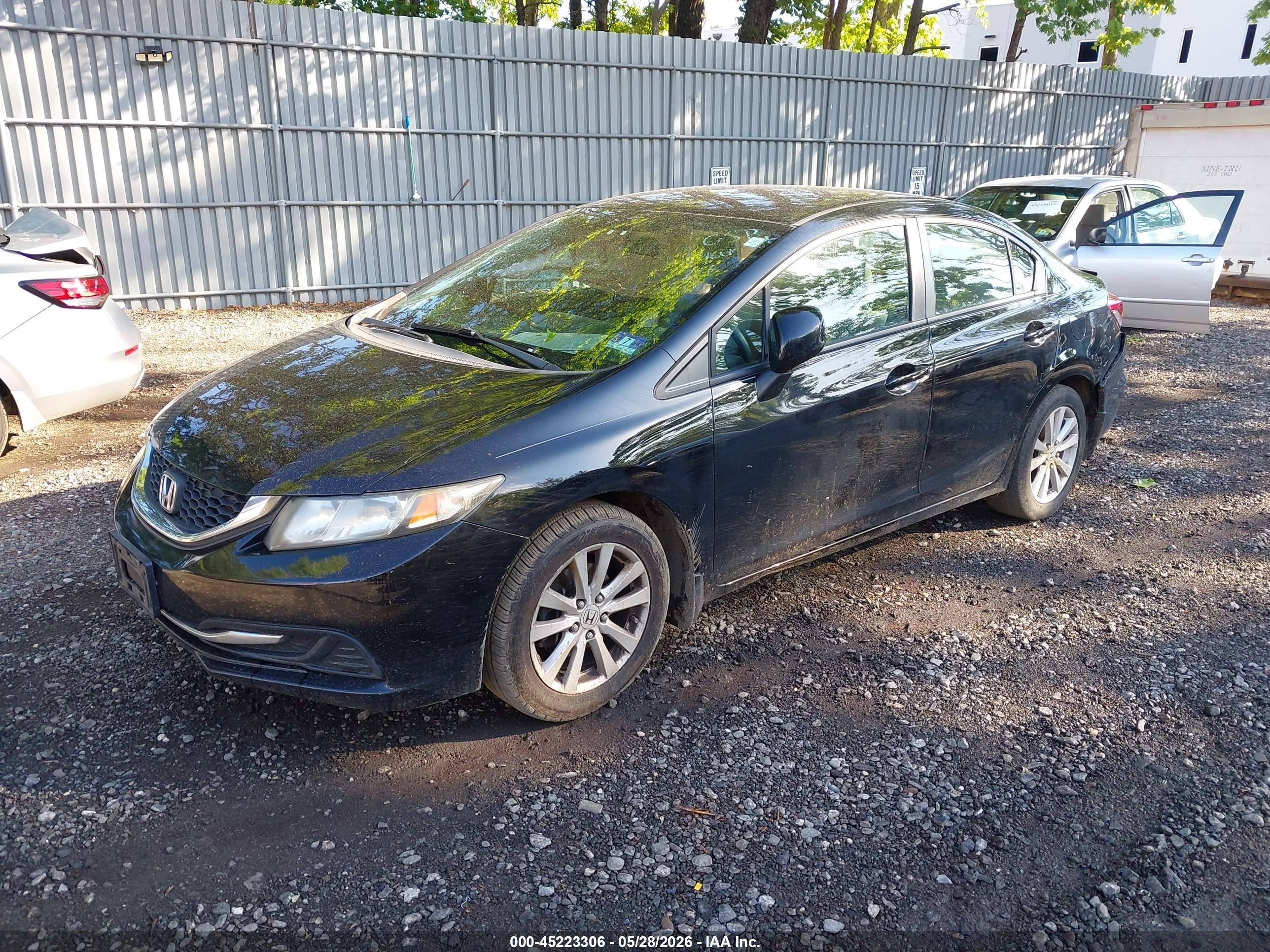 2013 Honda Civic Lx Black vin: 19XFB2F59DE257240