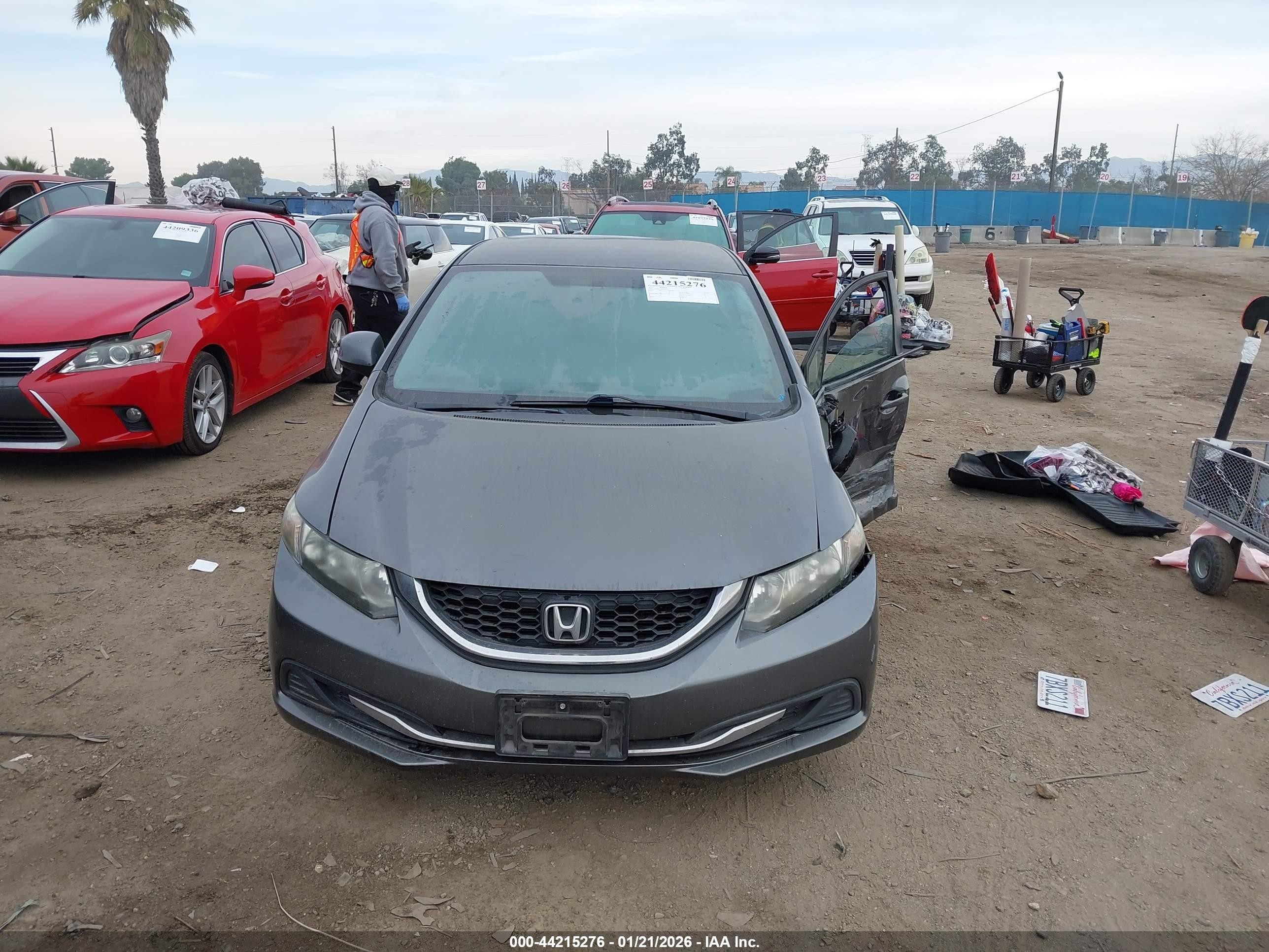 2013 Honda Civic Lx Серый vin: 19XFB2F59DE260221