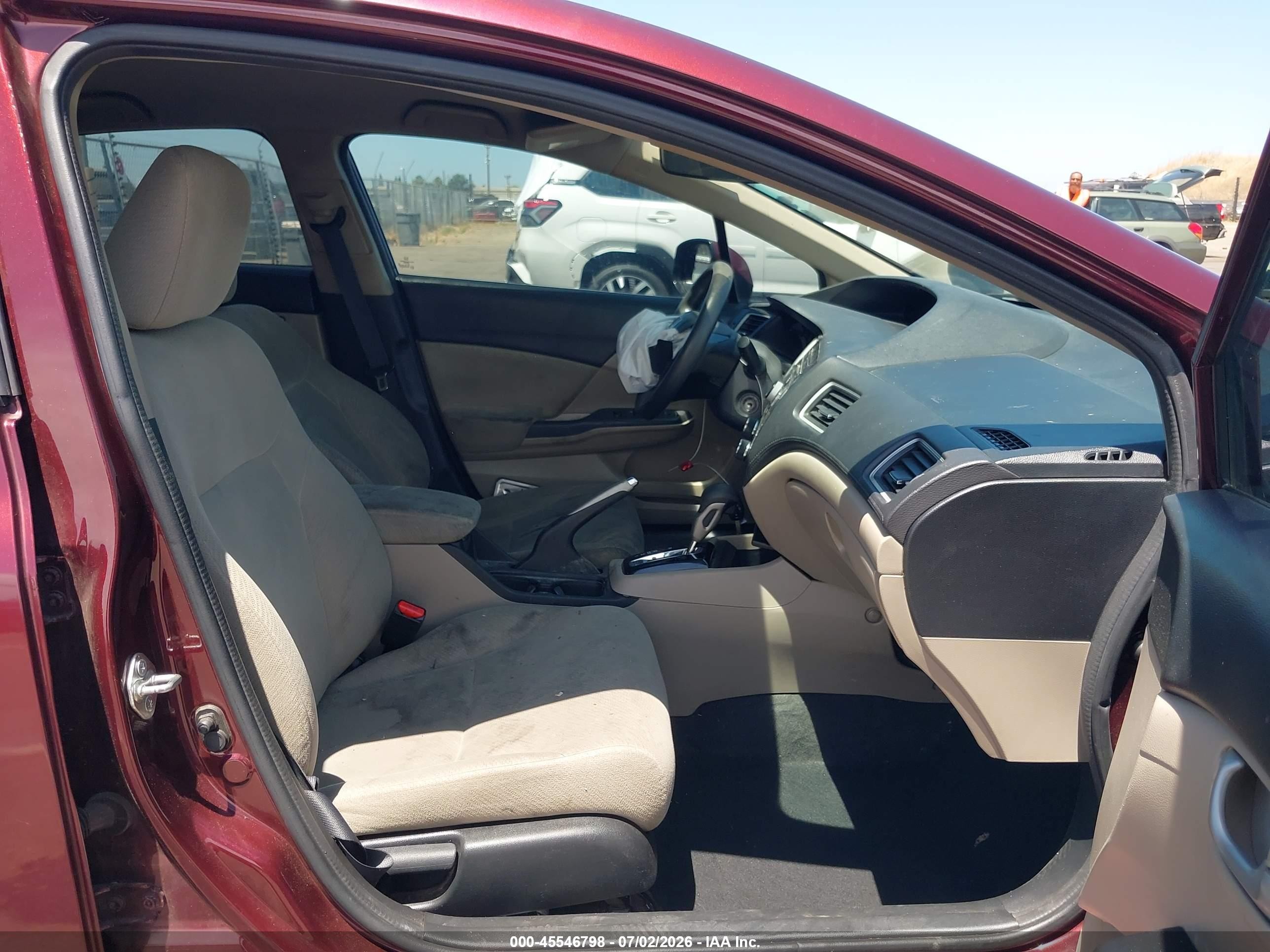 2013 Honda Civic Lx Burgundy vin: 19XFB2F59DE277634