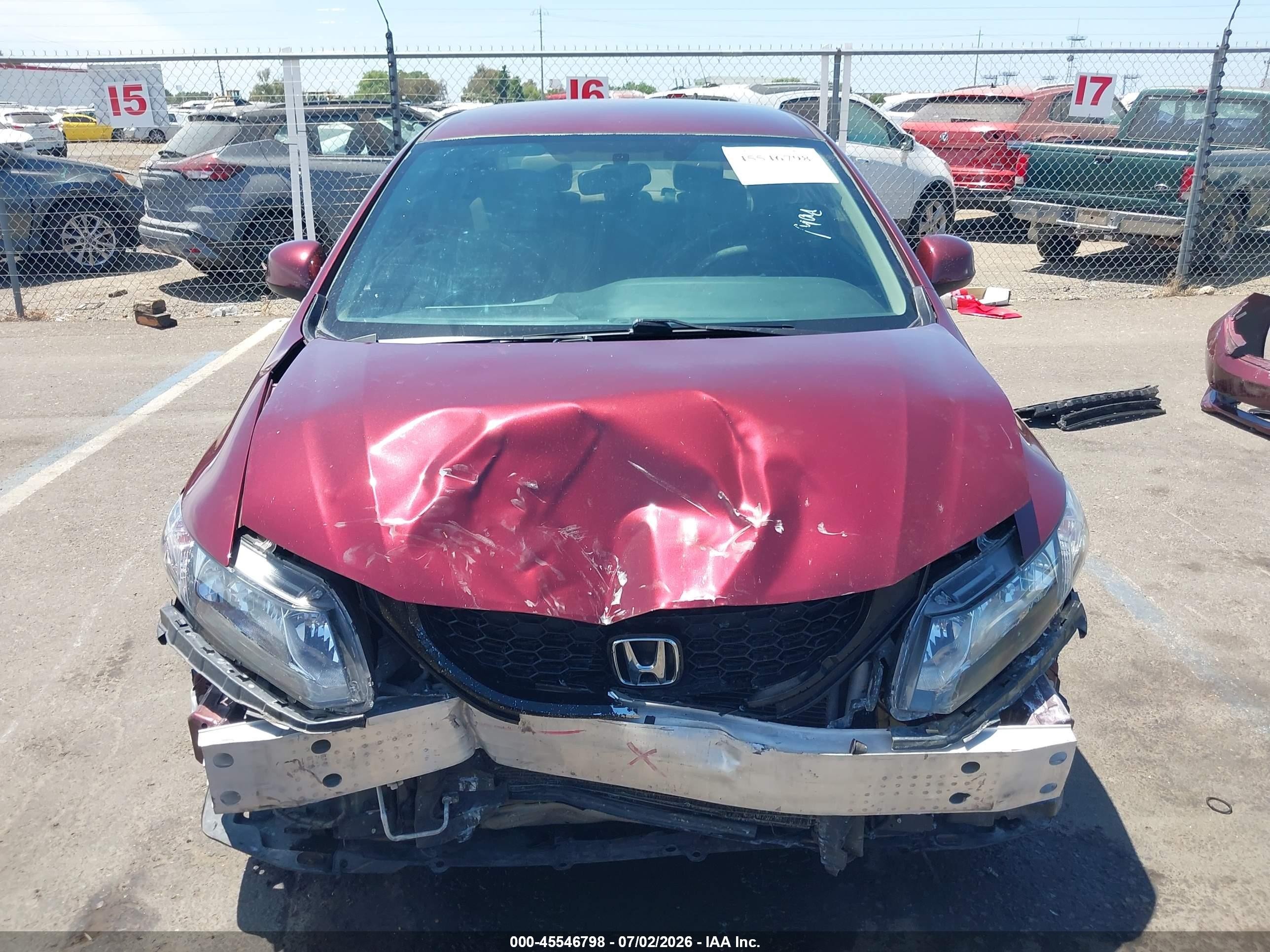 2013 Honda Civic Lx Burgundy vin: 19XFB2F59DE277634