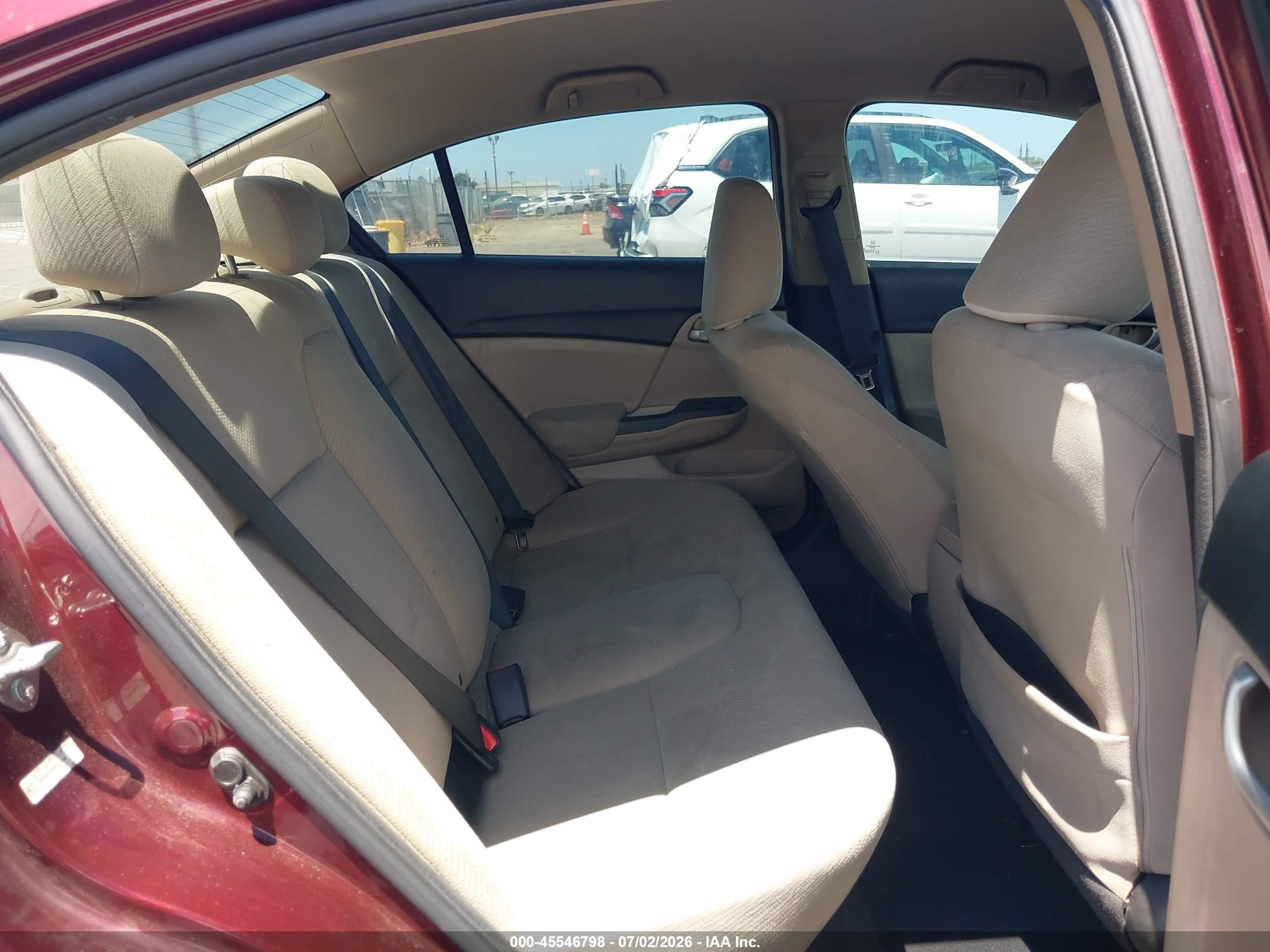 2013 Honda Civic Lx Burgundy vin: 19XFB2F59DE277634