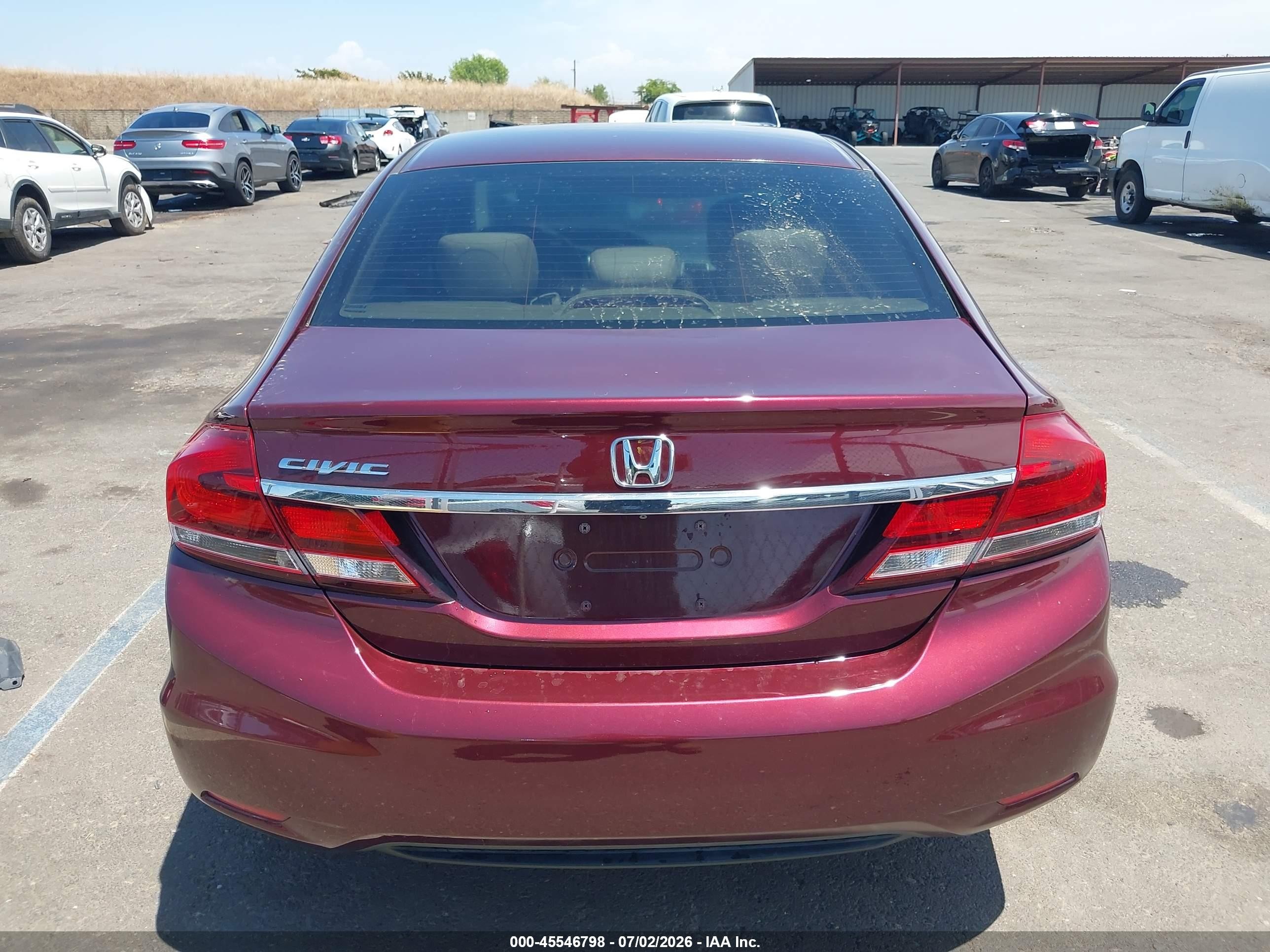 2013 Honda Civic Lx Burgundy vin: 19XFB2F59DE277634