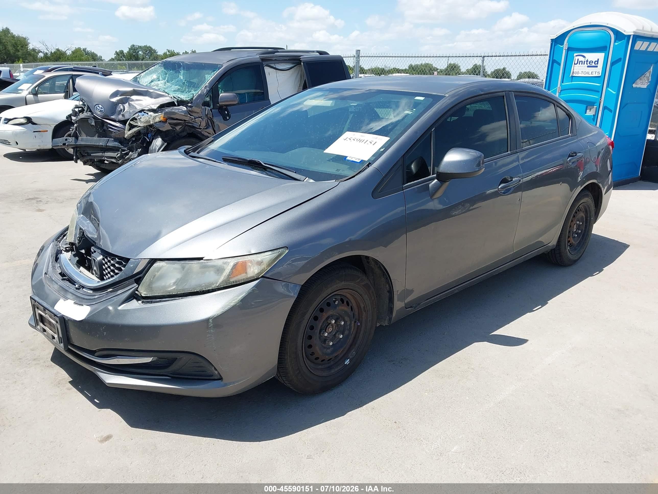 2013 Honda Civic Lx Gray vin: 19XFB2F59DE293364