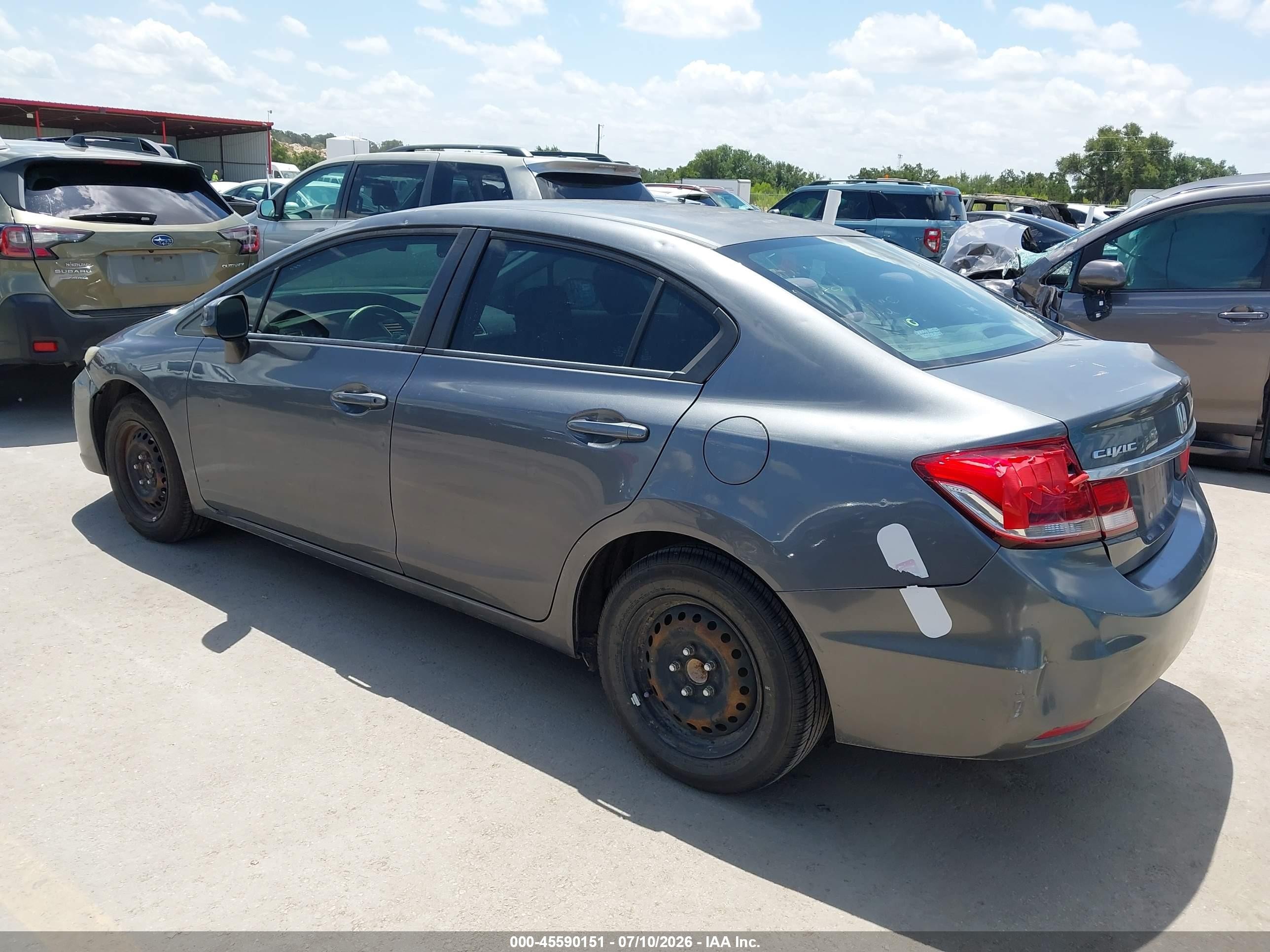 2013 Honda Civic Lx Gray vin: 19XFB2F59DE293364