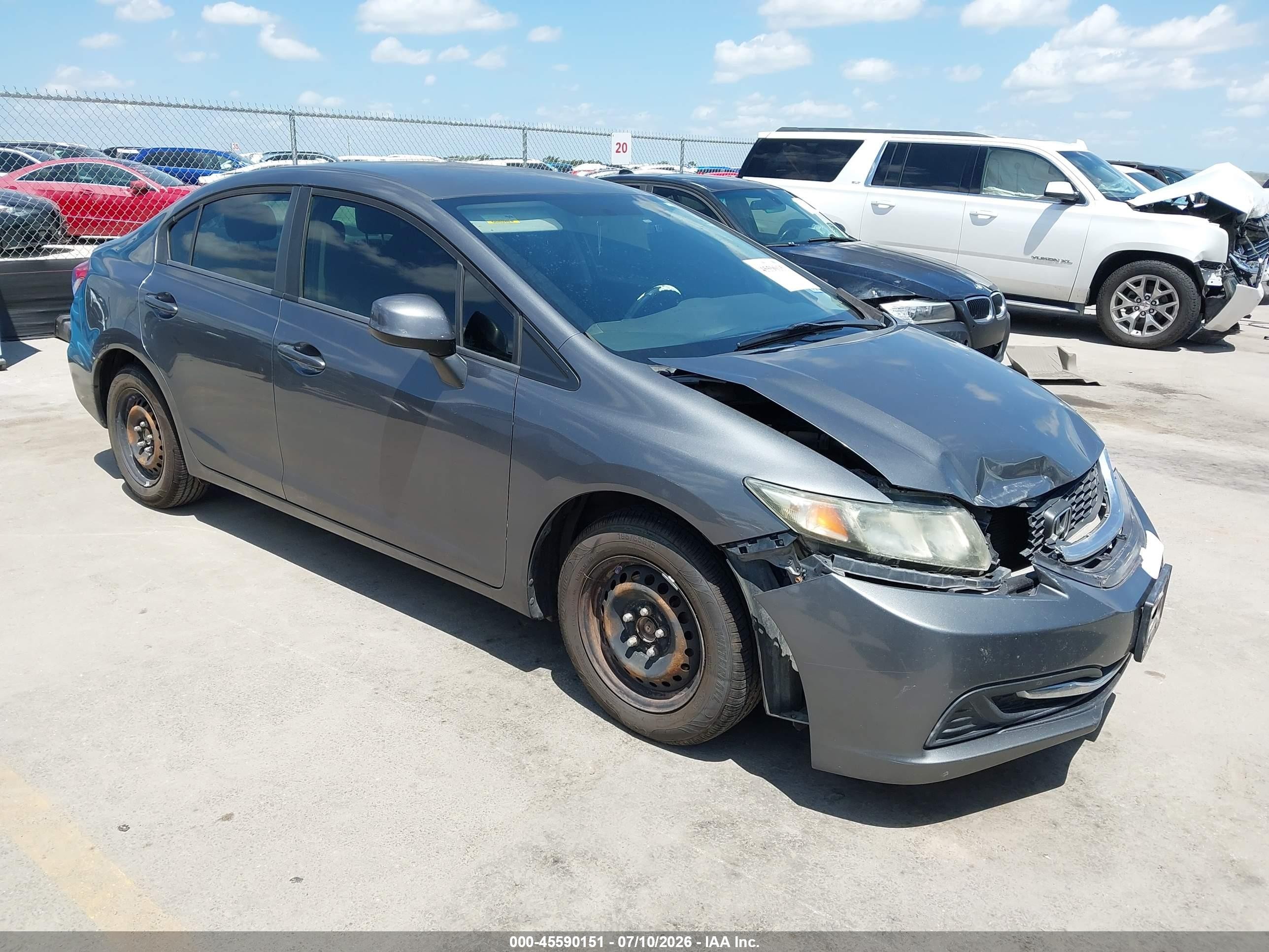 2013 Honda Civic Lx Gray vin: 19XFB2F59DE293364