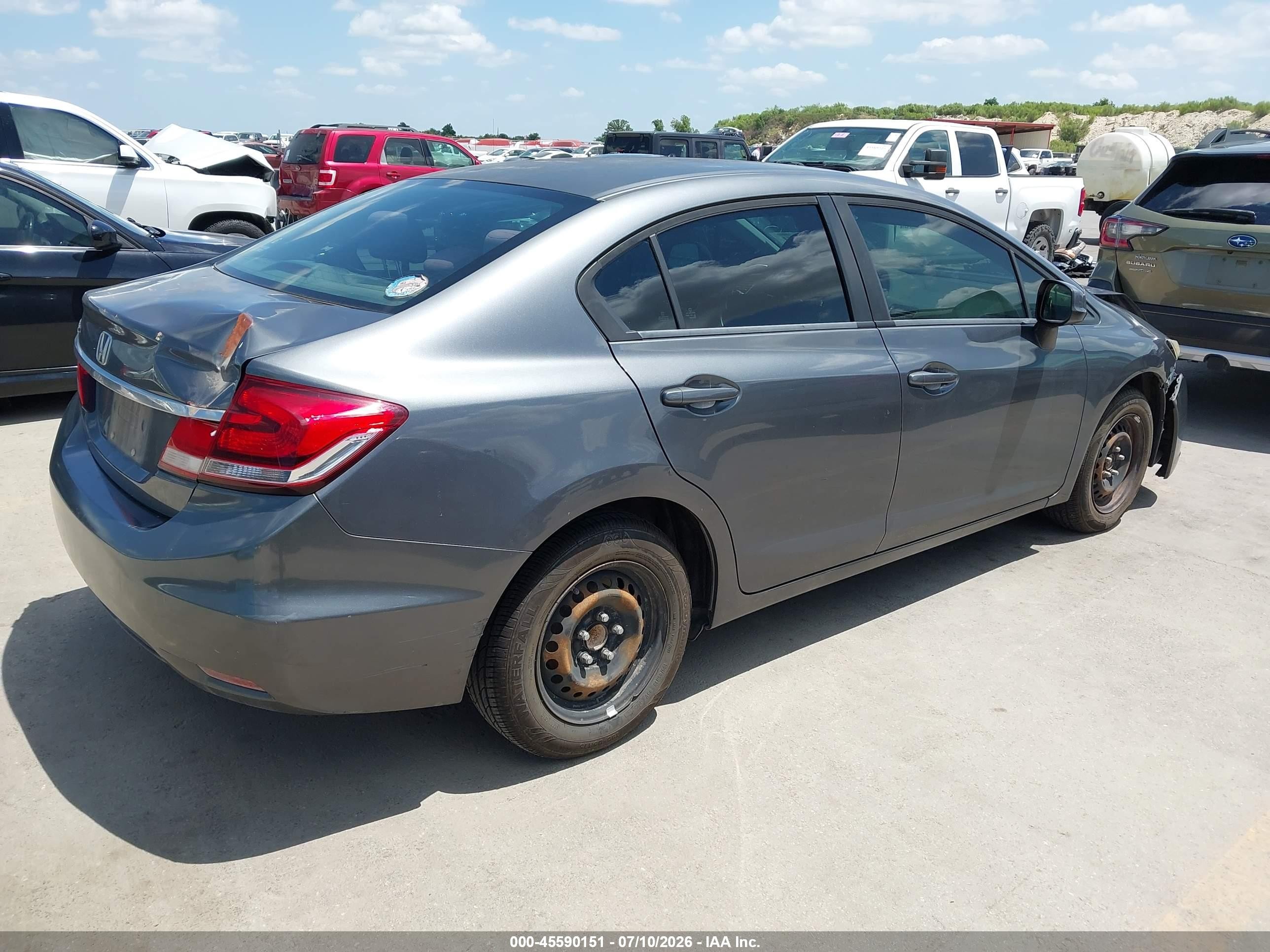2013 Honda Civic Lx Gray vin: 19XFB2F59DE293364