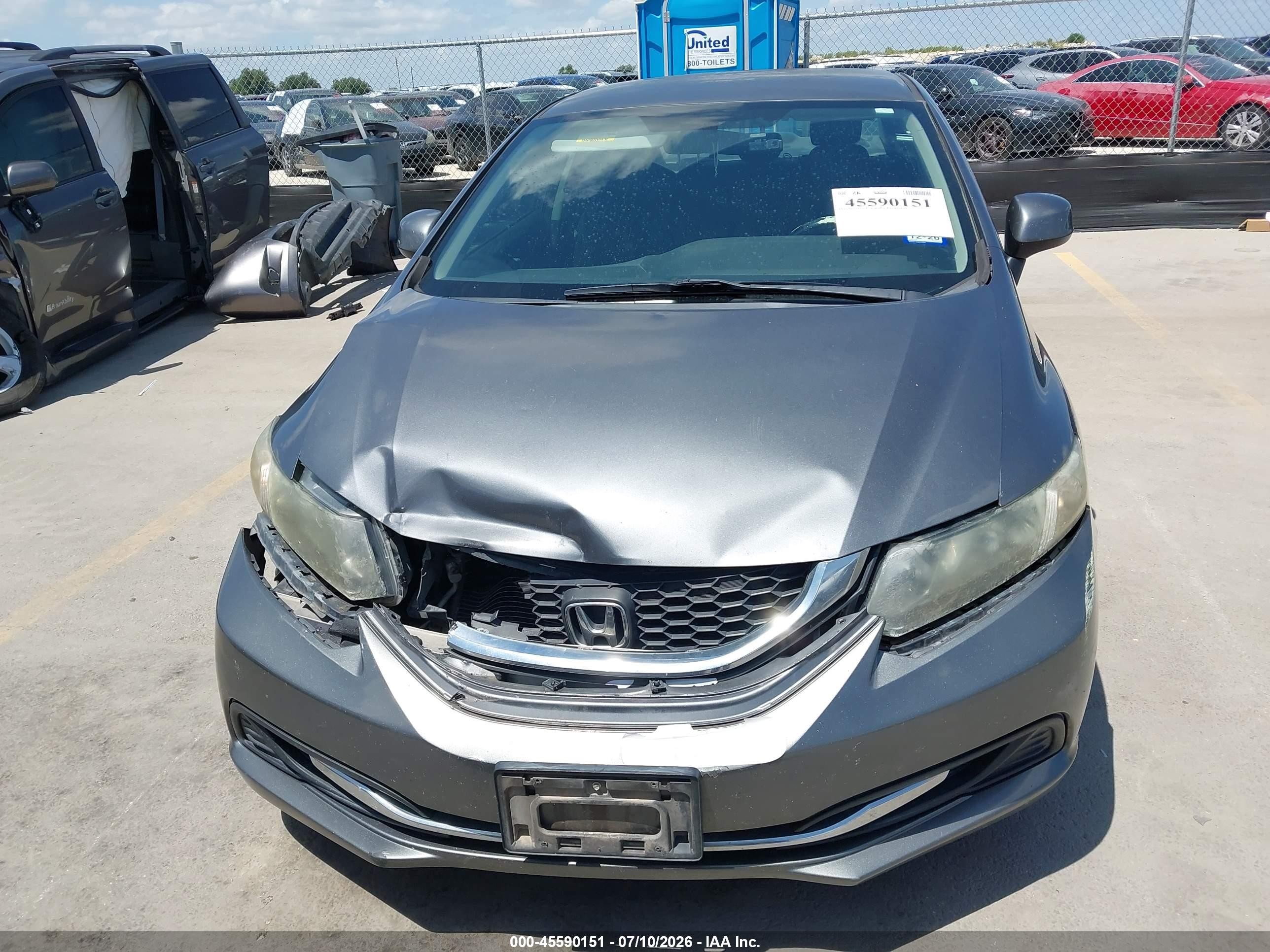 2013 Honda Civic Lx Gray vin: 19XFB2F59DE293364