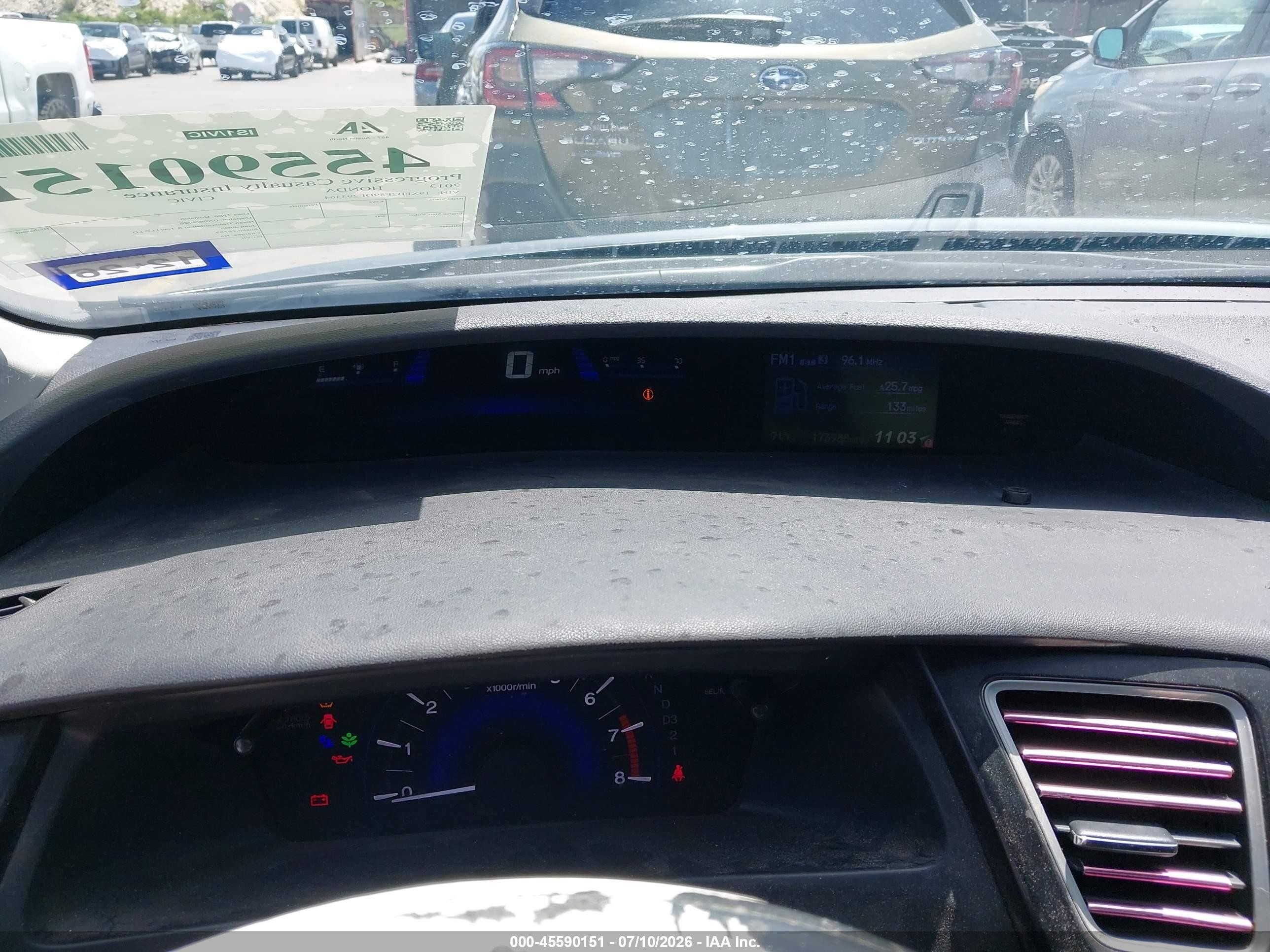 2013 Honda Civic Lx Gray vin: 19XFB2F59DE293364