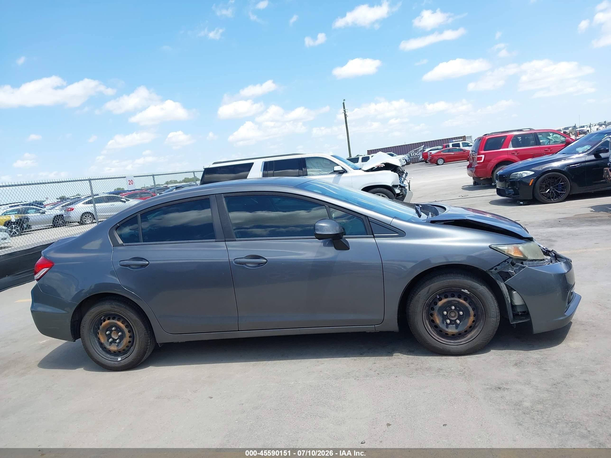 2013 Honda Civic Lx Gray vin: 19XFB2F59DE293364