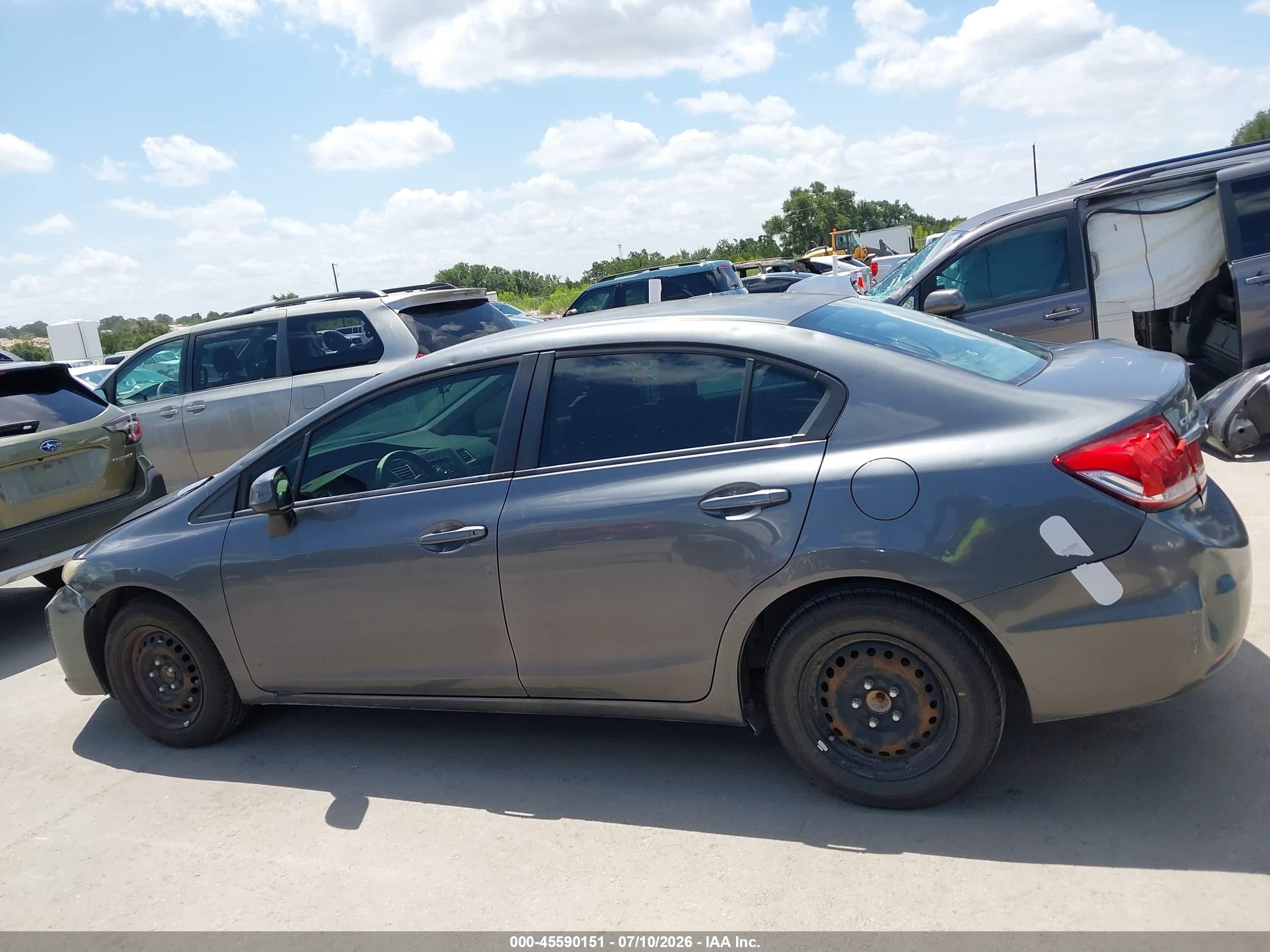 2013 Honda Civic Lx Gray vin: 19XFB2F59DE293364