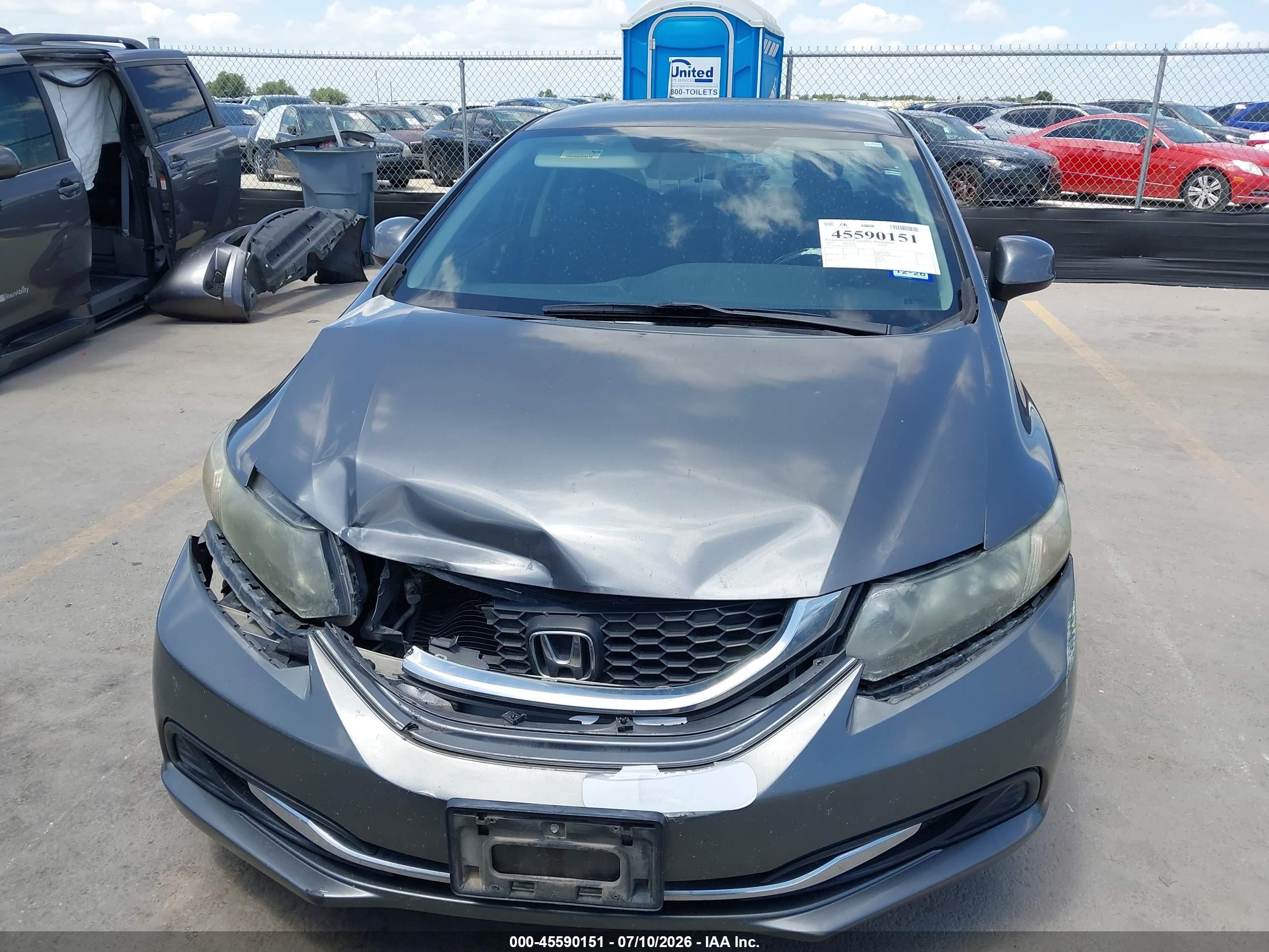 2013 Honda Civic Lx Gray vin: 19XFB2F59DE293364