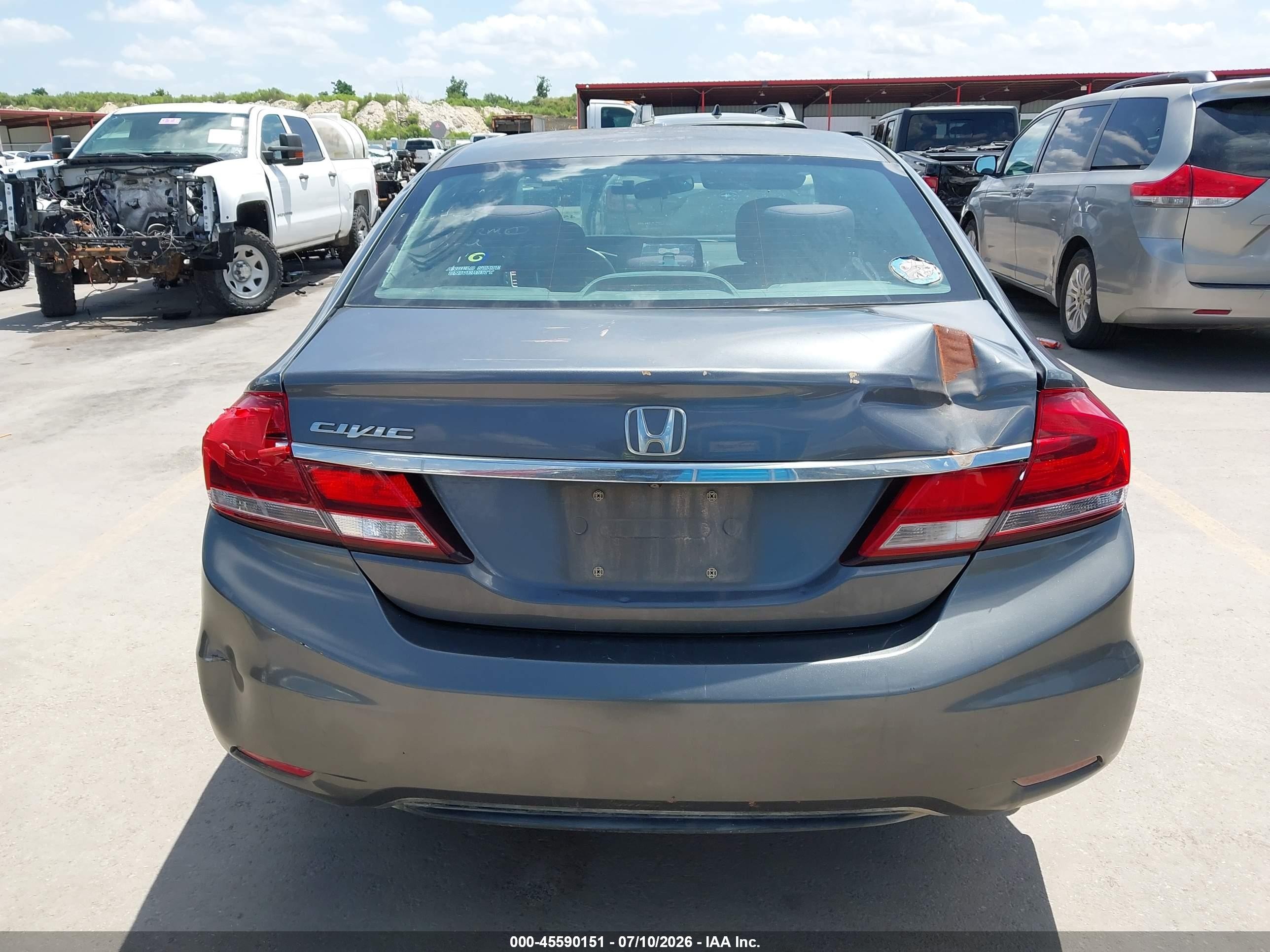 2013 Honda Civic Lx Gray vin: 19XFB2F59DE293364