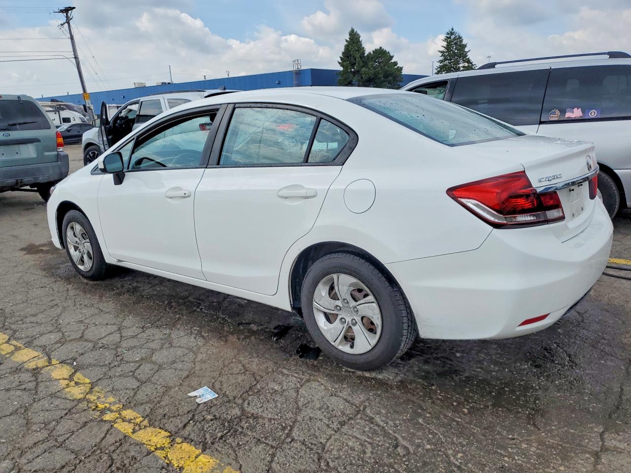 2014 Honda Civic Lx White vin: 19XFB2F59EE006588