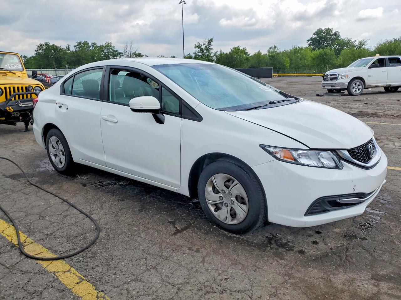 2014 Honda Civic Lx White vin: 19XFB2F59EE006588