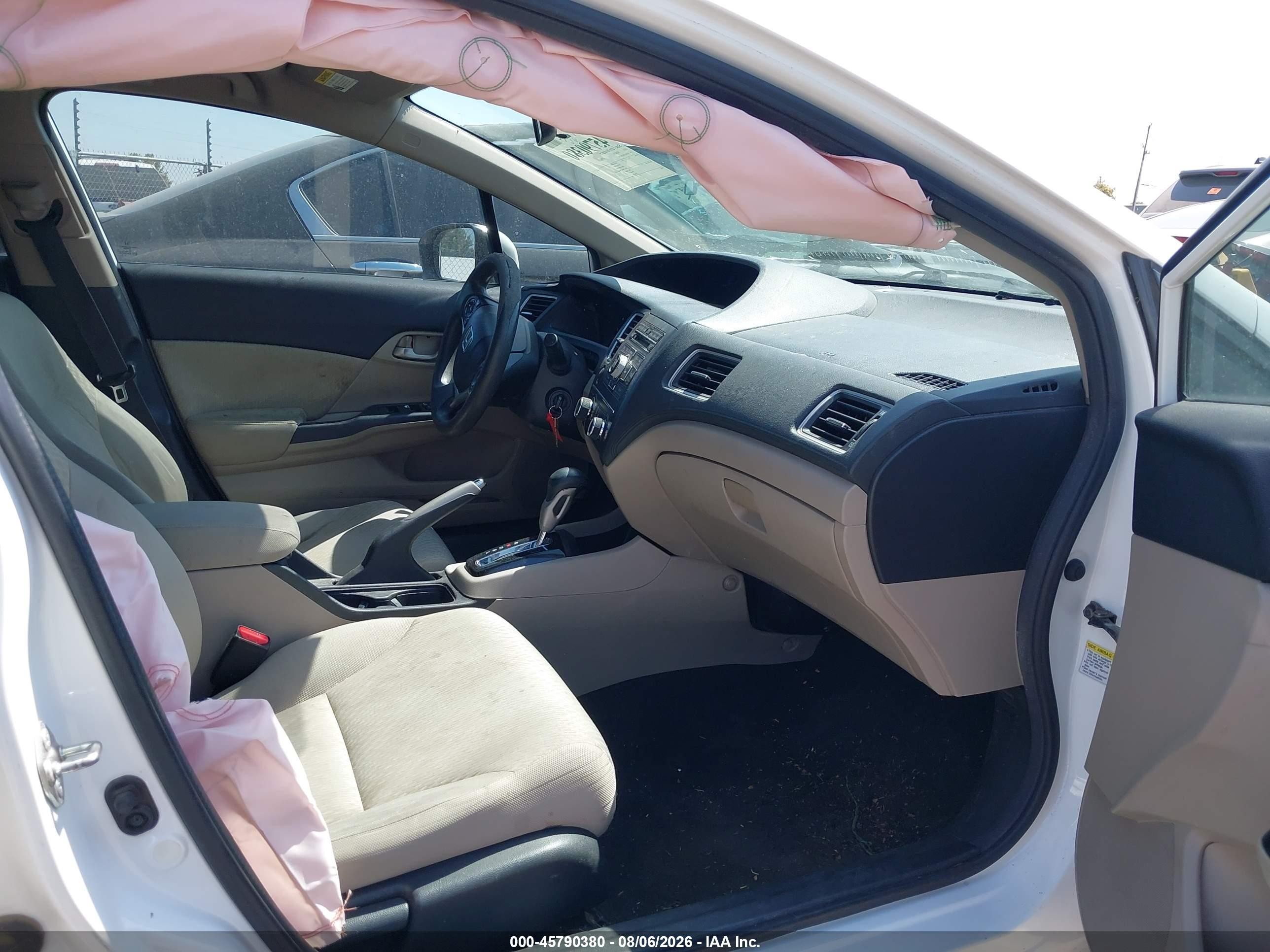 2014 Honda Civic Lx White vin: 19XFB2F59EE008776
