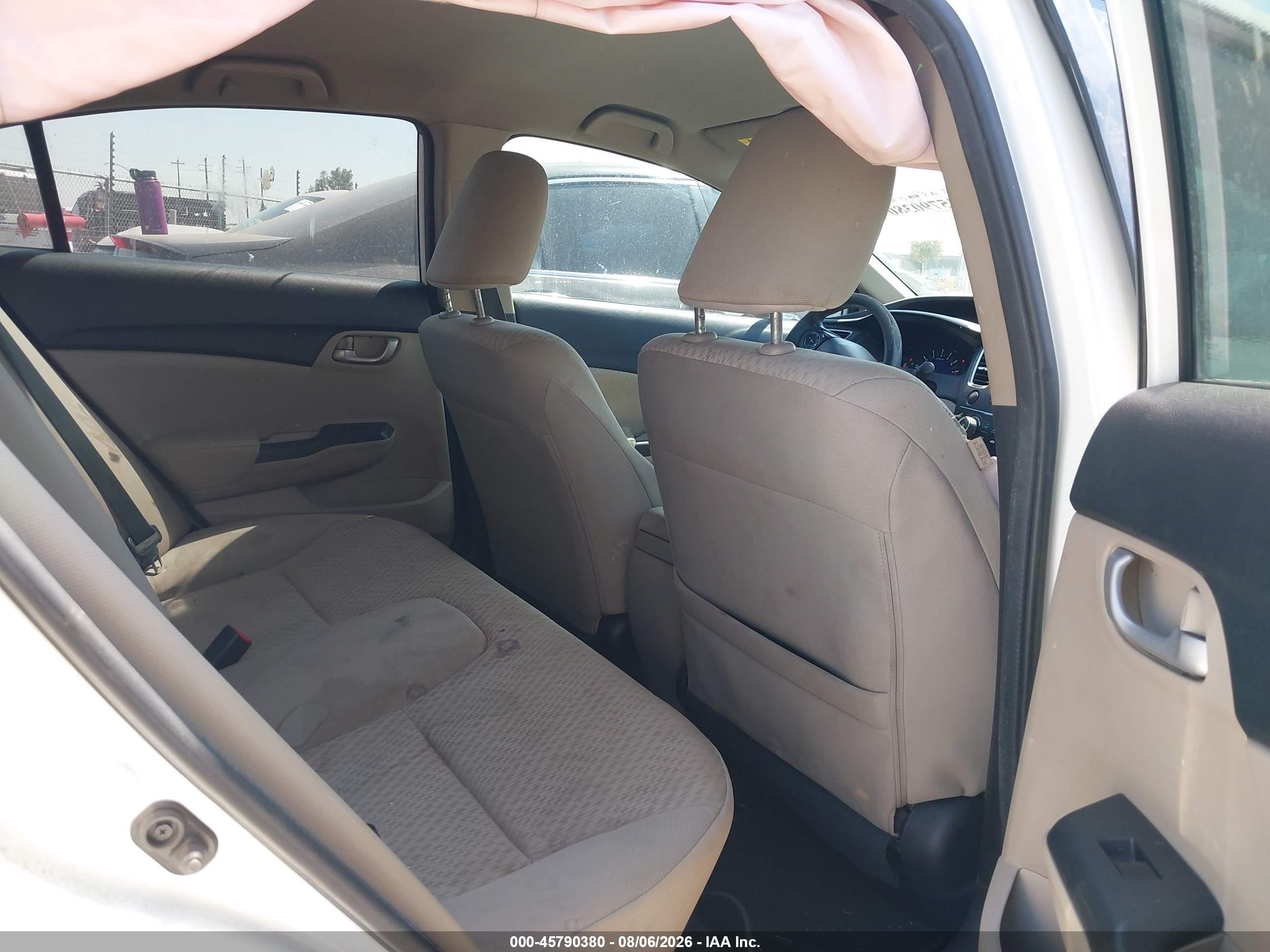 2014 Honda Civic Lx White vin: 19XFB2F59EE008776