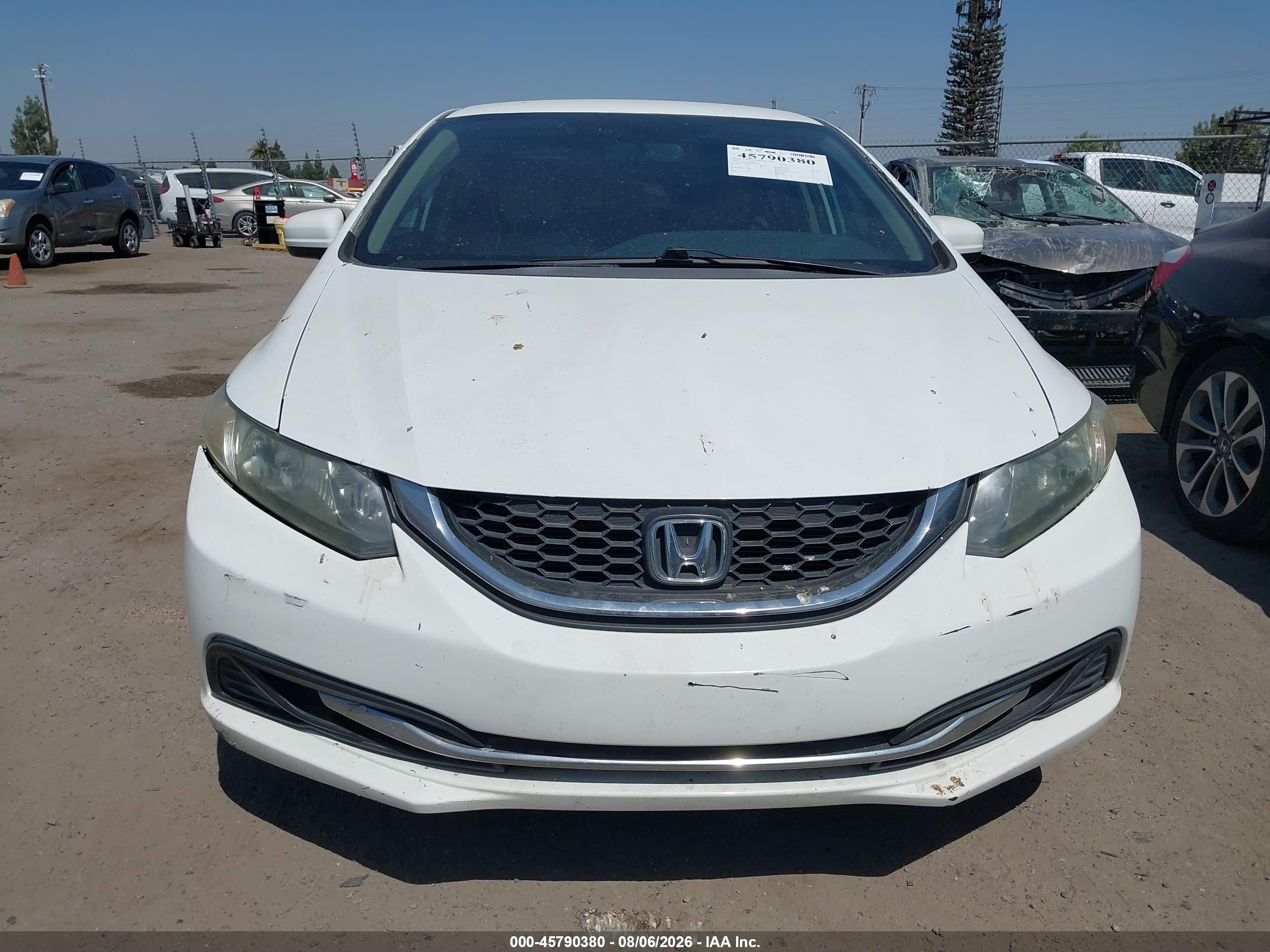 2014 Honda Civic Lx White vin: 19XFB2F59EE008776