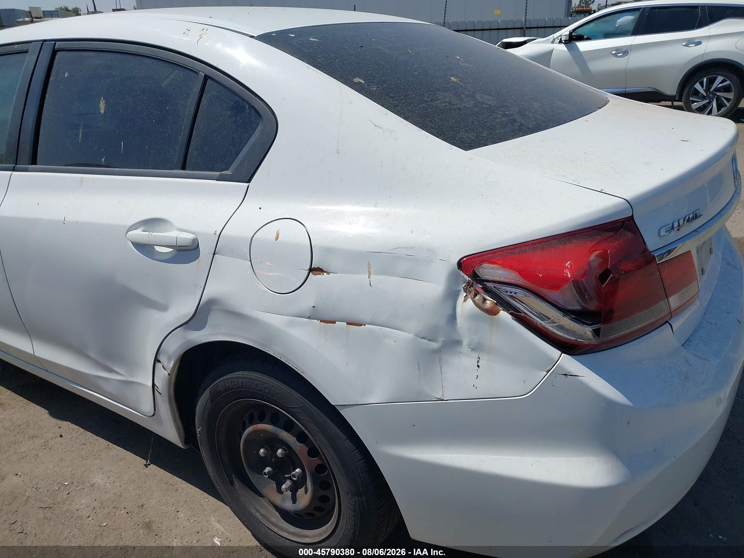 2014 Honda Civic Lx White vin: 19XFB2F59EE008776