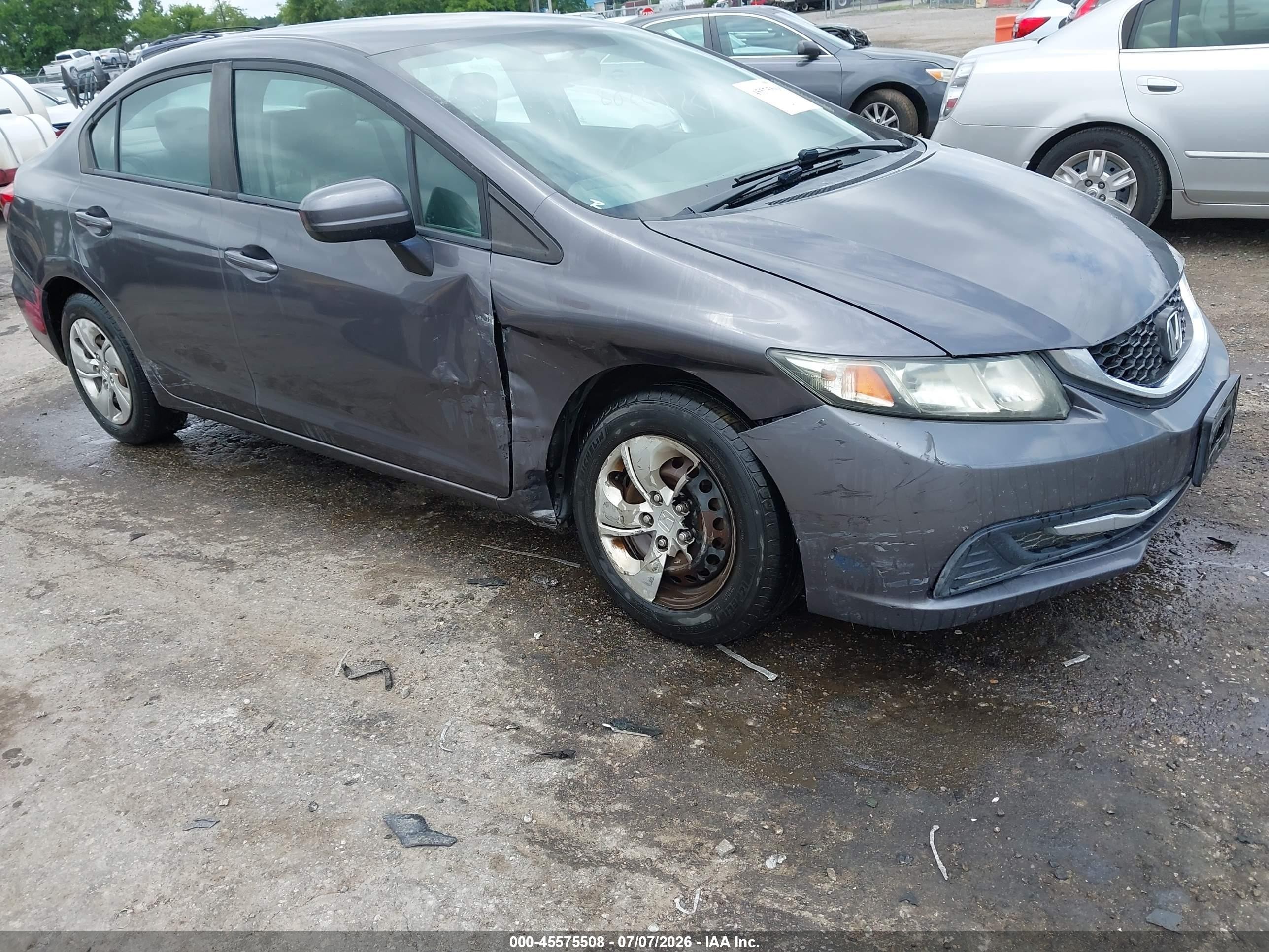 2014 Honda Civic Lx Gray vin: 19XFB2F59EE031121