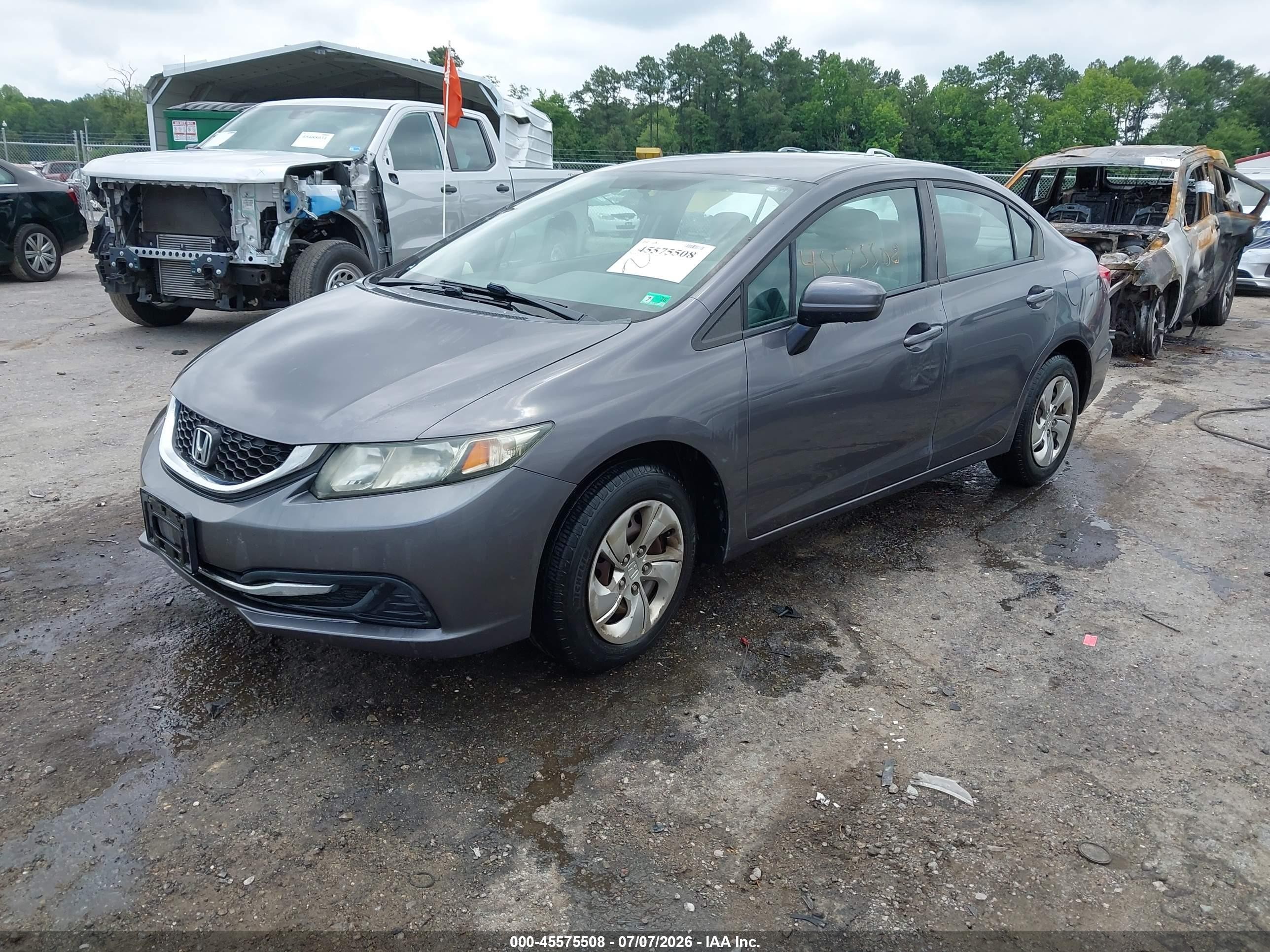 2014 Honda Civic Lx Gray vin: 19XFB2F59EE031121