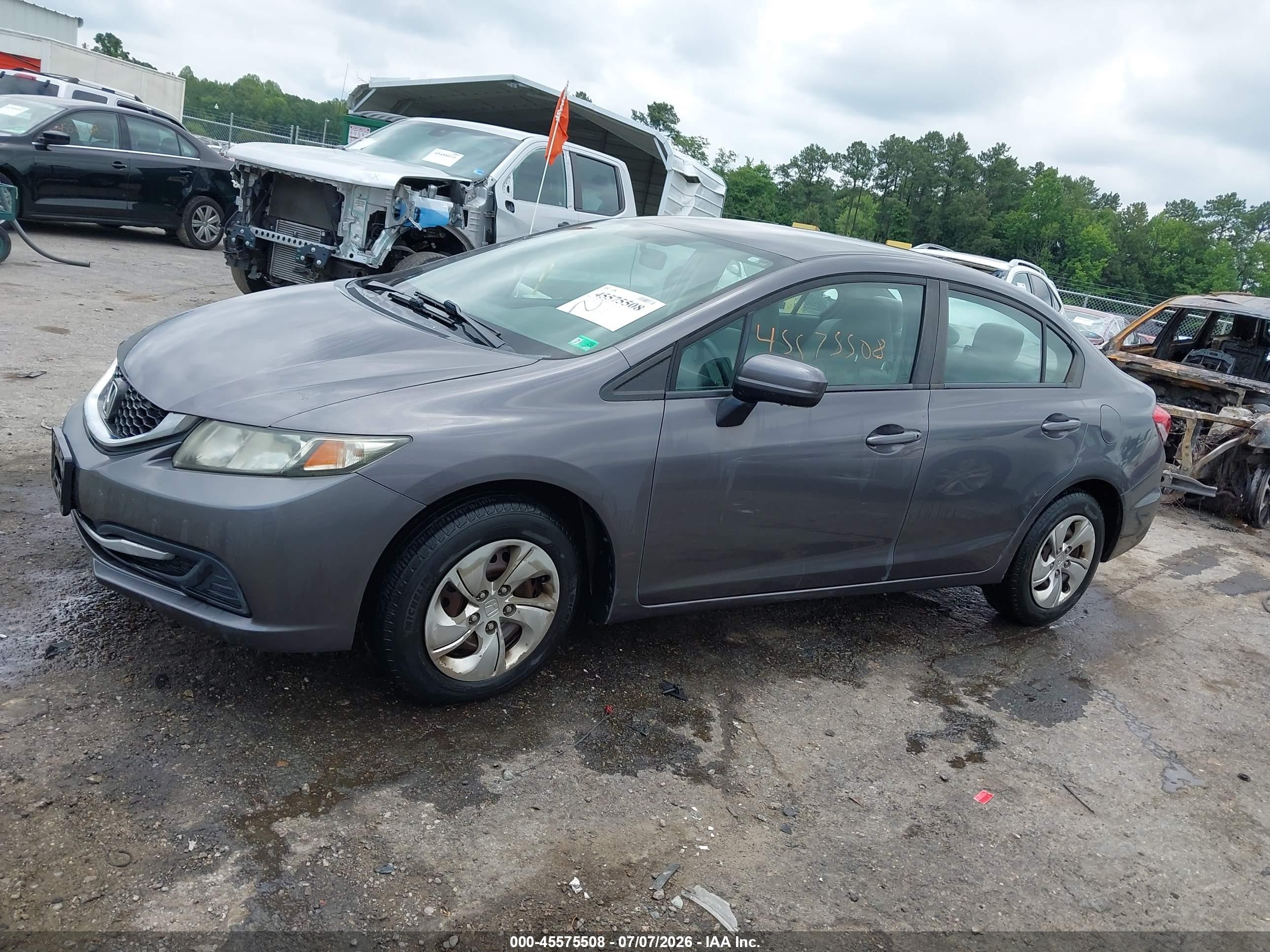 2014 Honda Civic Lx Gray vin: 19XFB2F59EE031121